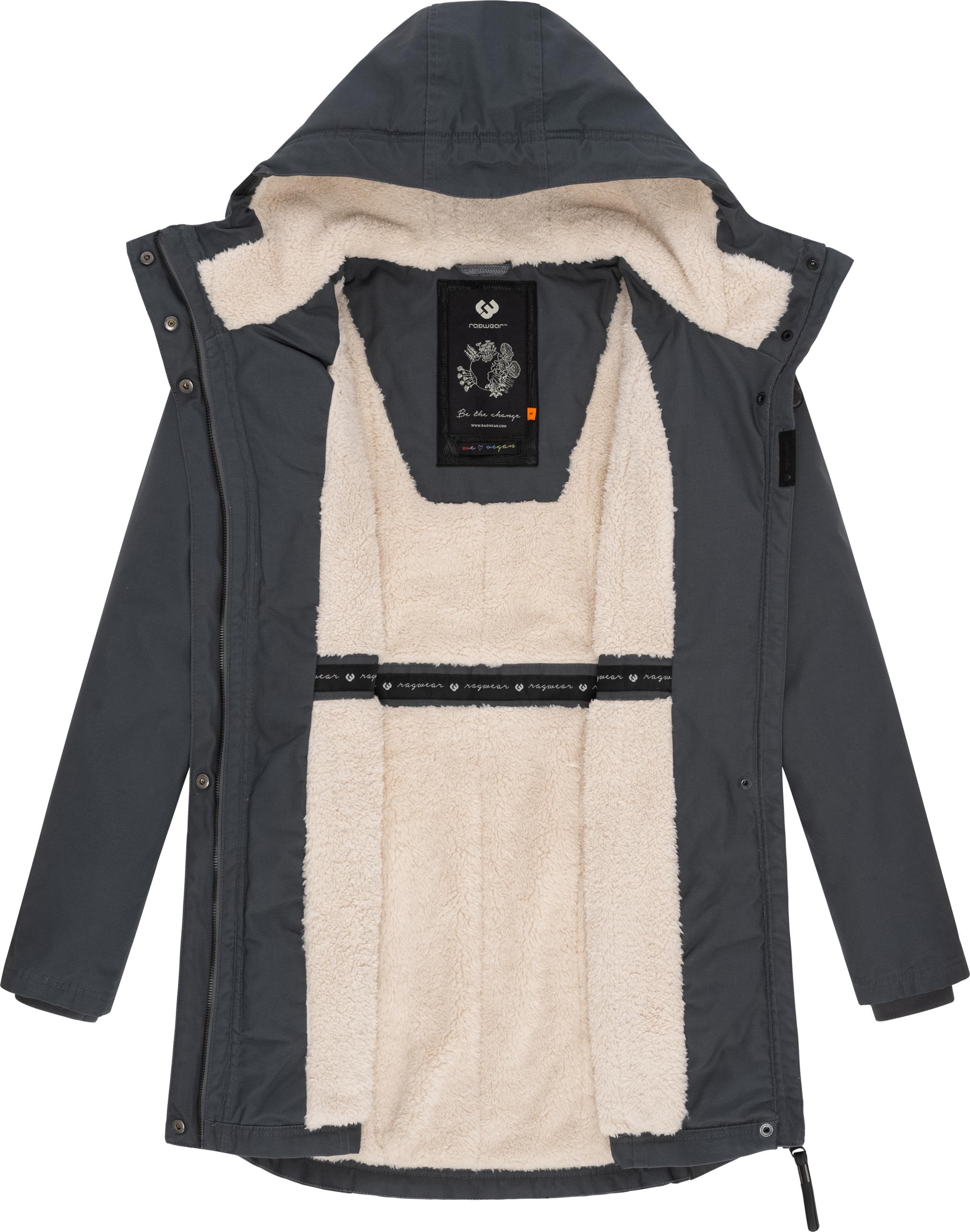 Ragwear Wintermantel »Elsie«, stylischer Winterparka mit Kapuze und Teddyfleece