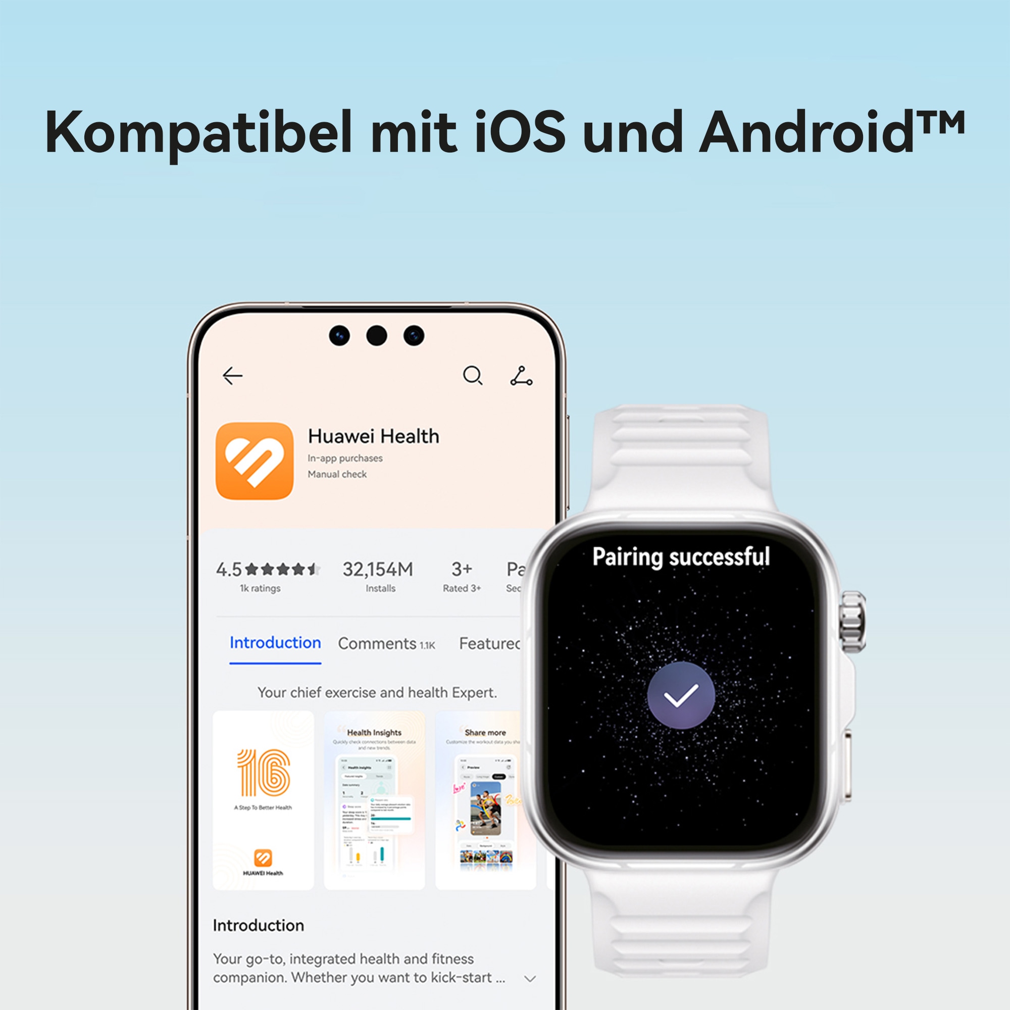 Huawei Smartwatch »SET: Watch Fit 5 Pro Smartwatch + FreeBuds SE 4 ANC In-Ear-Kopfhörer«(/ 1,92 ″)
