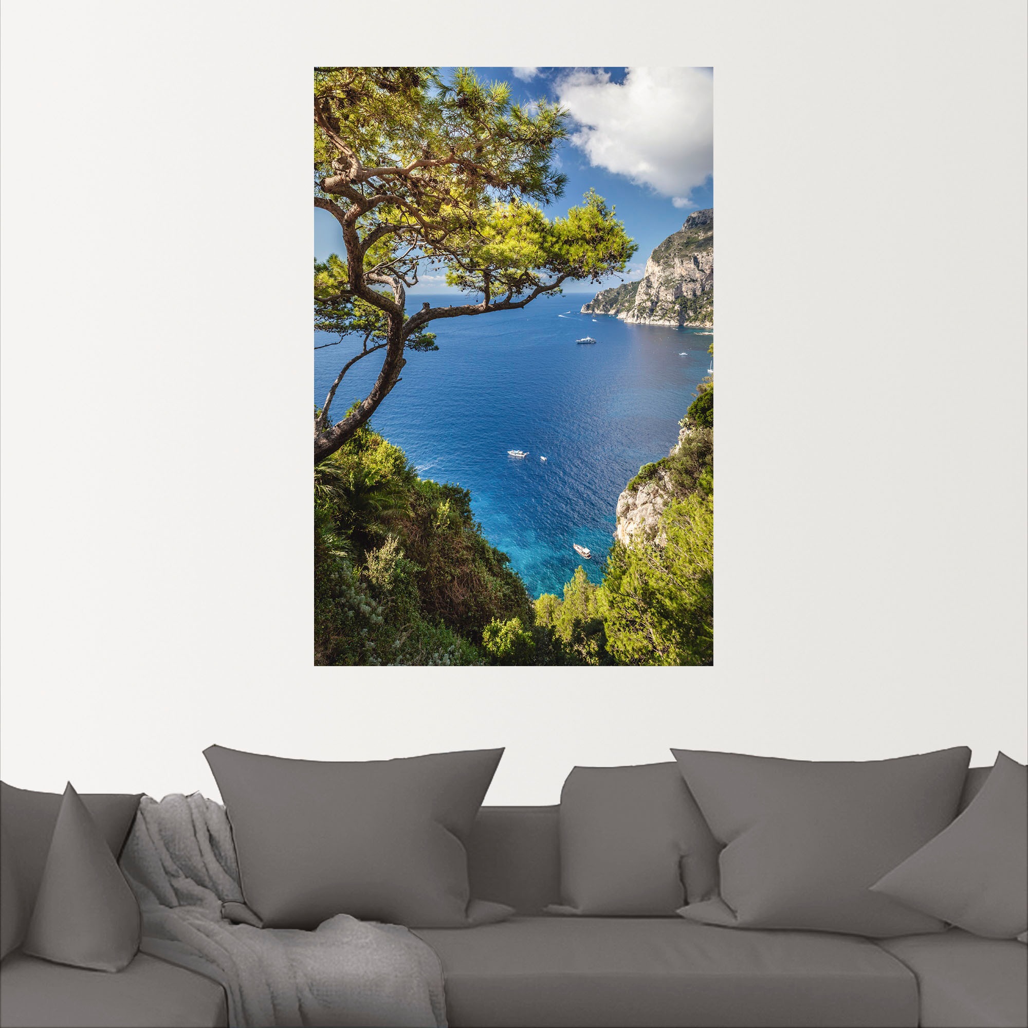 Artland Wandbild »Punta de Masullo, Insel Capri, Italien«, Meer Bilder, (1 St.), als Alubild, Outdoorbild, Leinwandbild, Poster, Wandaufkleber