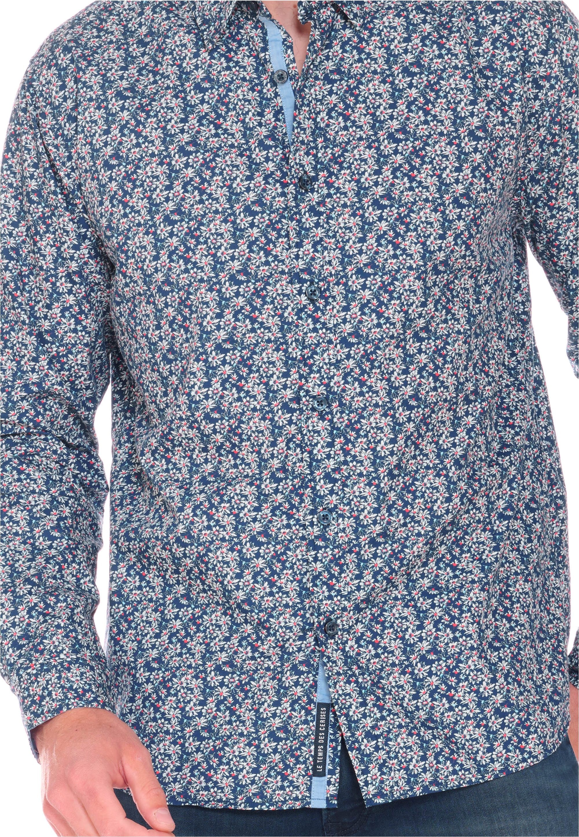 Le Temps Des Cerises Langarmhemd »FUSAR«, mit stylischem Allover-Muster