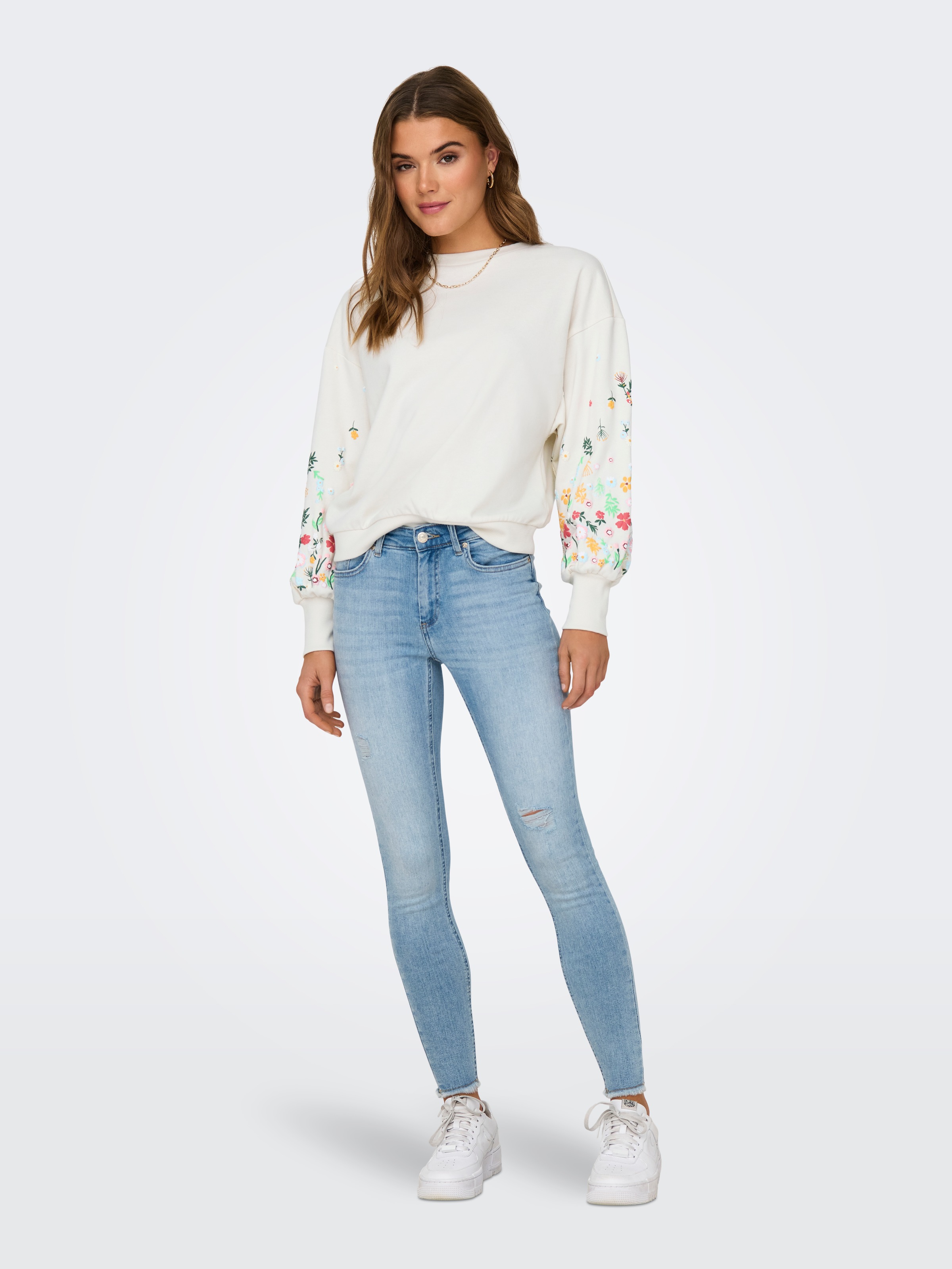 ONLY Onlbrooke Sweatshirt Weiß Gr. S 3