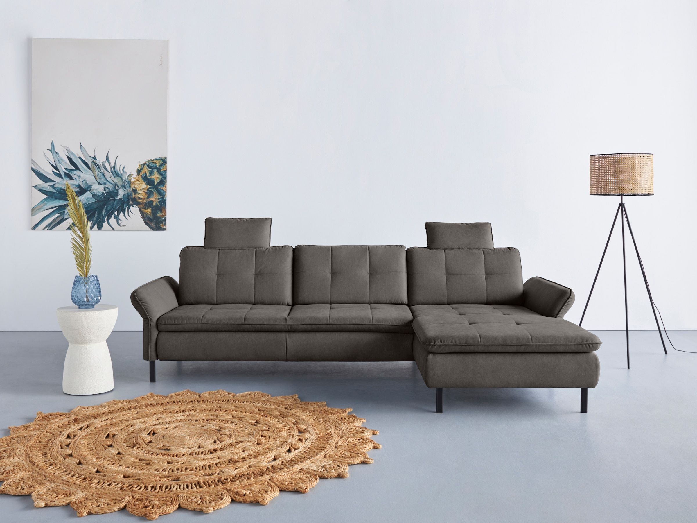 OTTO home Ecksofa "Birkholm L-Form" Armlehnverstellung, auch in Easy Clean Bezug - mit Wasser zu reinigen