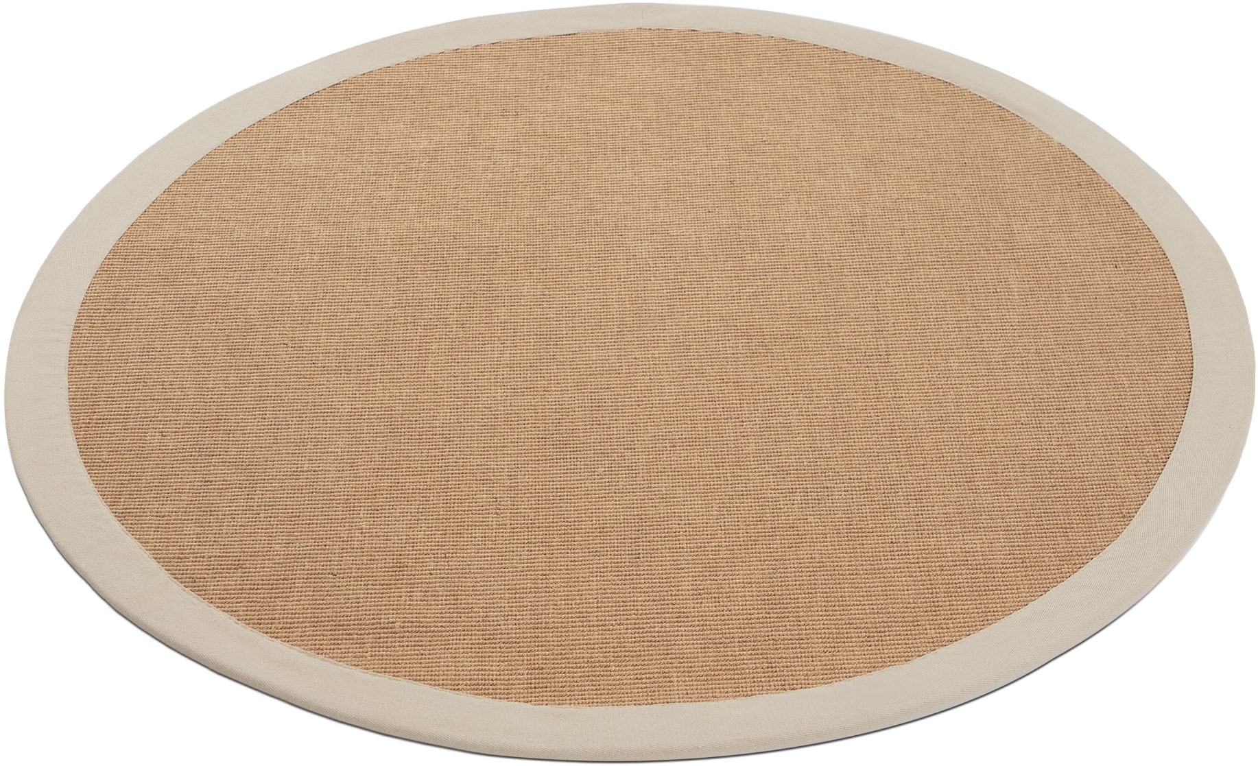 carpetfine Sisalteppich »Sisal«, rund, 5 mm Höhe, mit farbiger Bordüre, Anti-Rutsch Rückseite