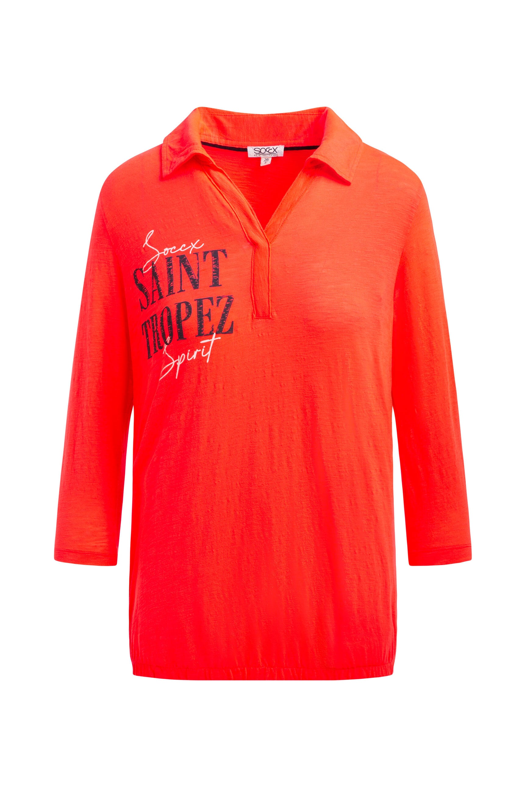 SOCCX Poloshirt mit Gummizug im Saum