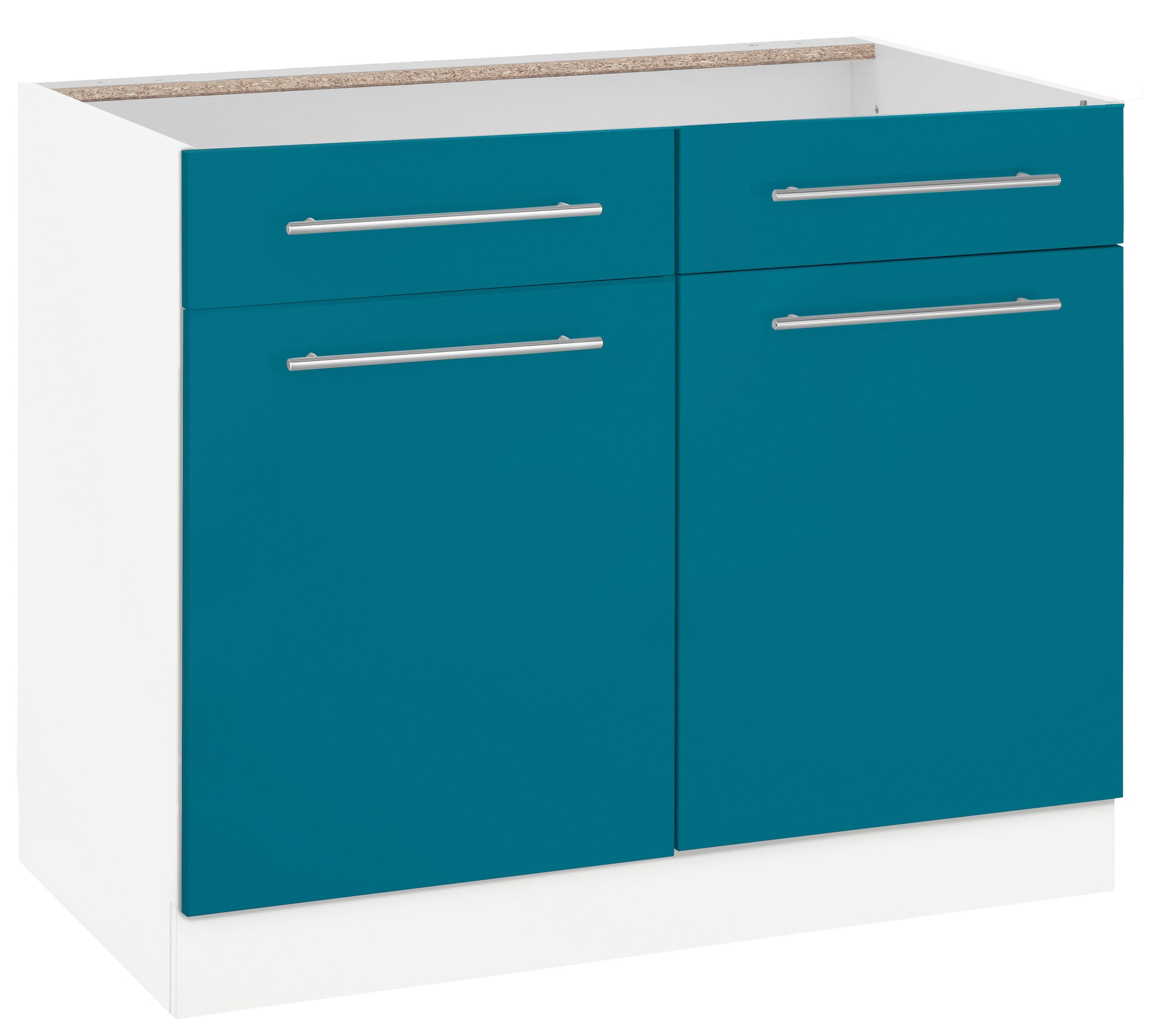 wiho Küchen Unterschrank "Flexi2, Breite 100 cm, Soft-Close bei der Tür" mit Schubkästen, inkl. verstellbaren Einlegeböden