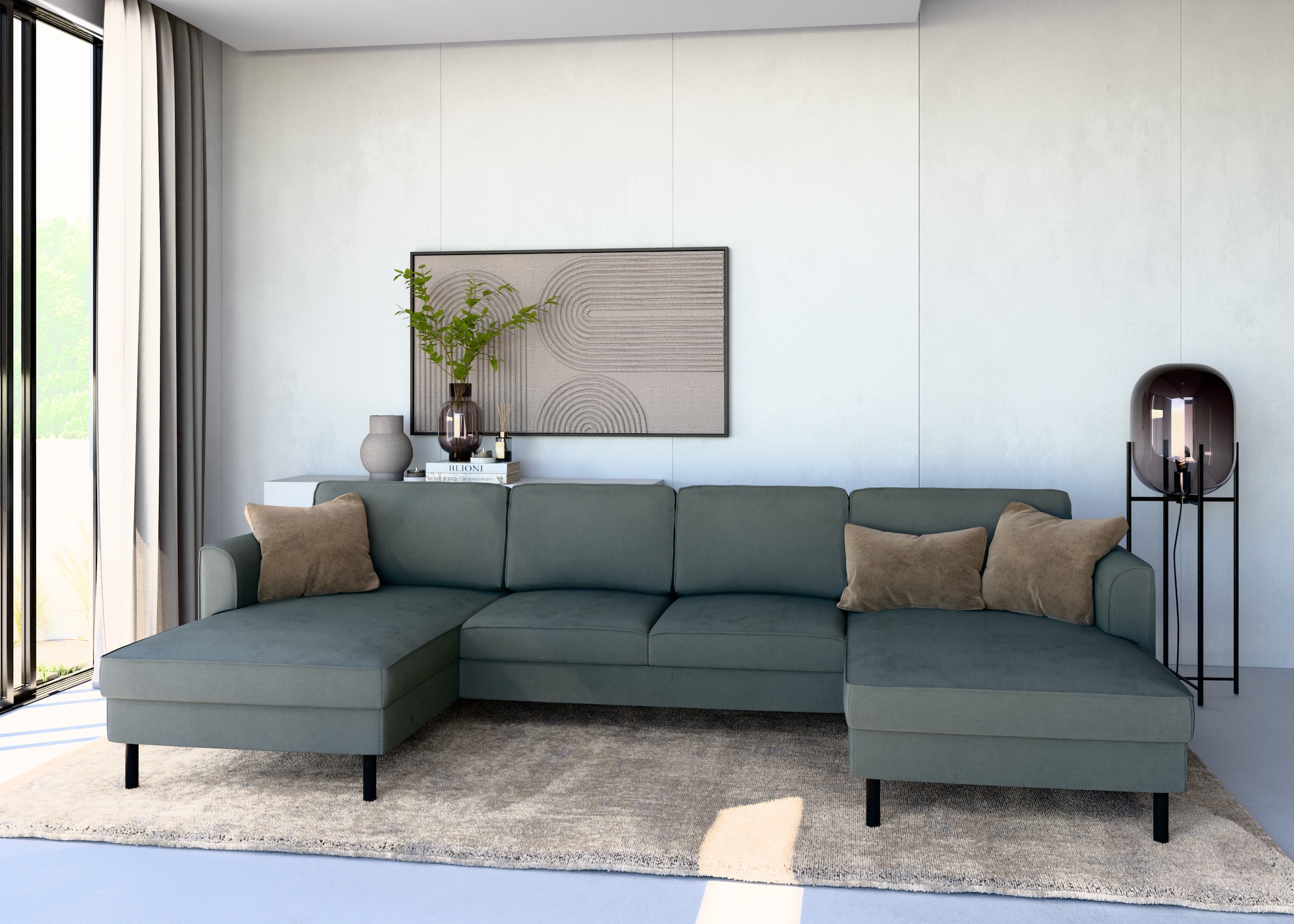 Home affaire Wohnlandschaft "Booster II, whlw. mit Schlaffunktion & Bettkas günstig online kaufen