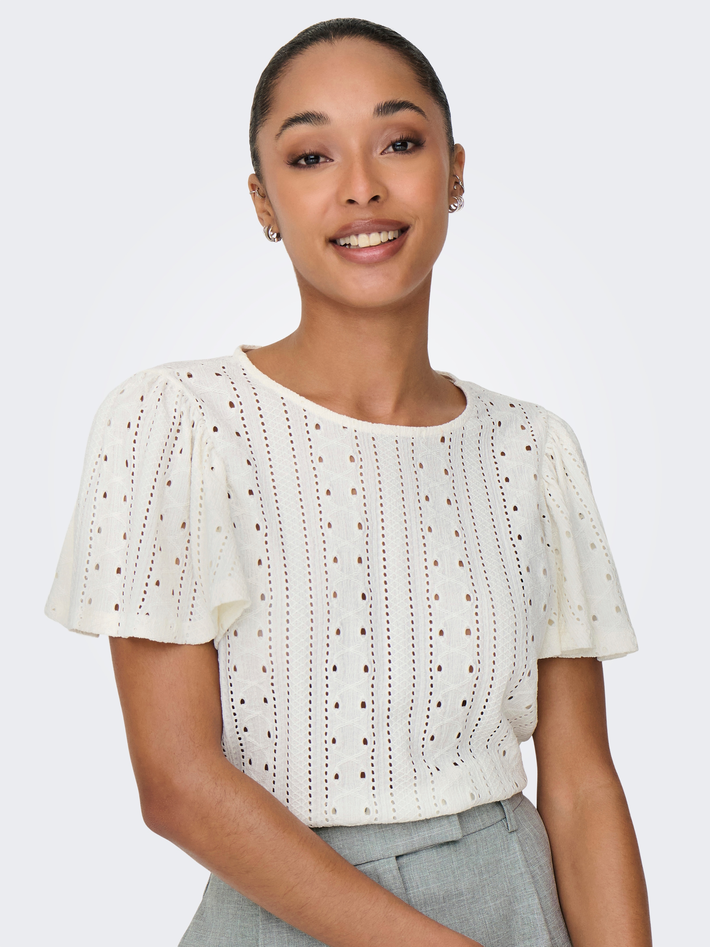 ONLY Kurzarmshirt »ONLRIVERSIDE S/S FLAIRED TOP JRS«