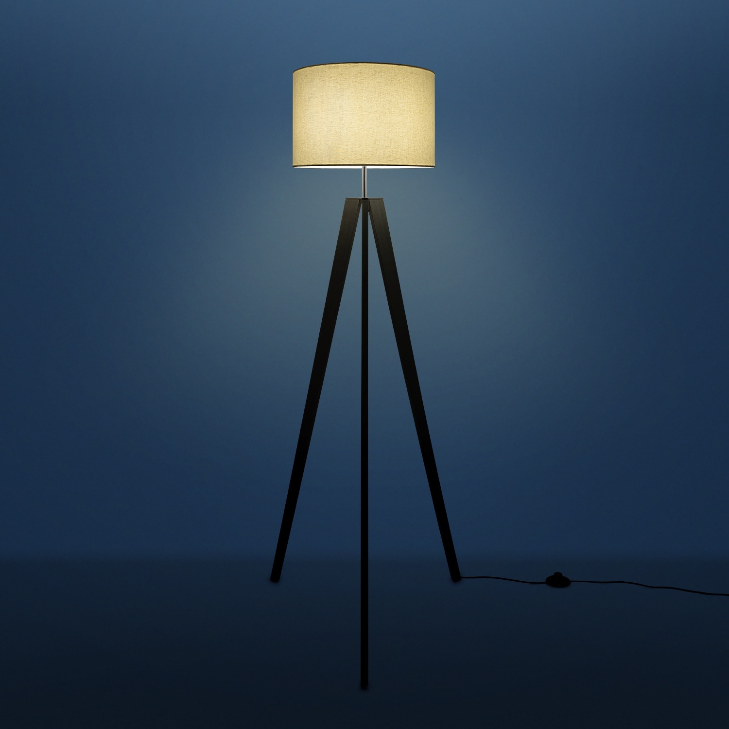 Lampe uni E27 BAUR Fuß Stehlampe Stehlampe LED Home »Canvas Stil | Vintage Wohnzimmer Skandinavischer 1 Paco flammig-flammig, Color«,