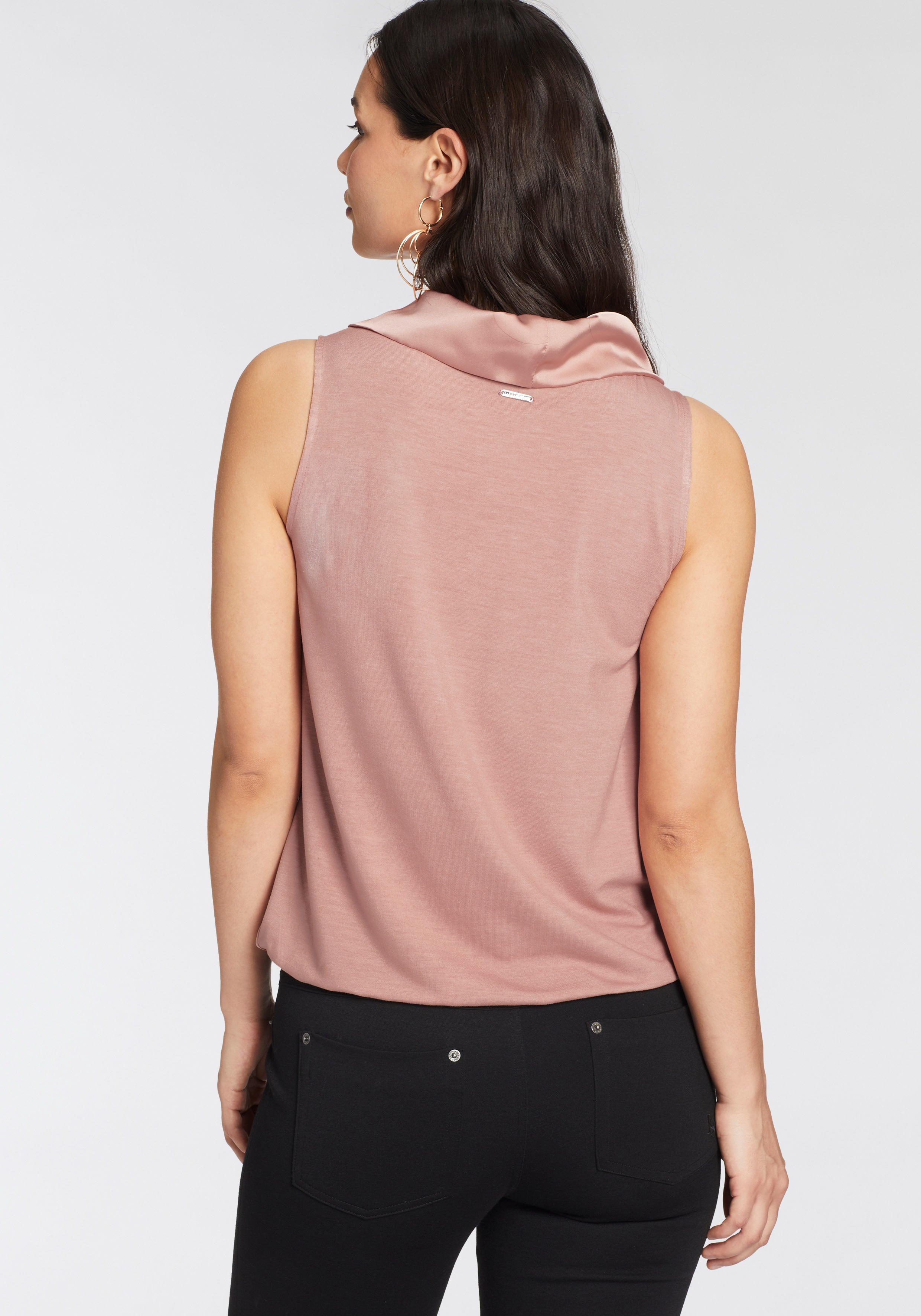 Thumbnail - Laura Scott Blusentop für feminine Anlässe, mit Stehkragen, lässig geschnitten, unifarben