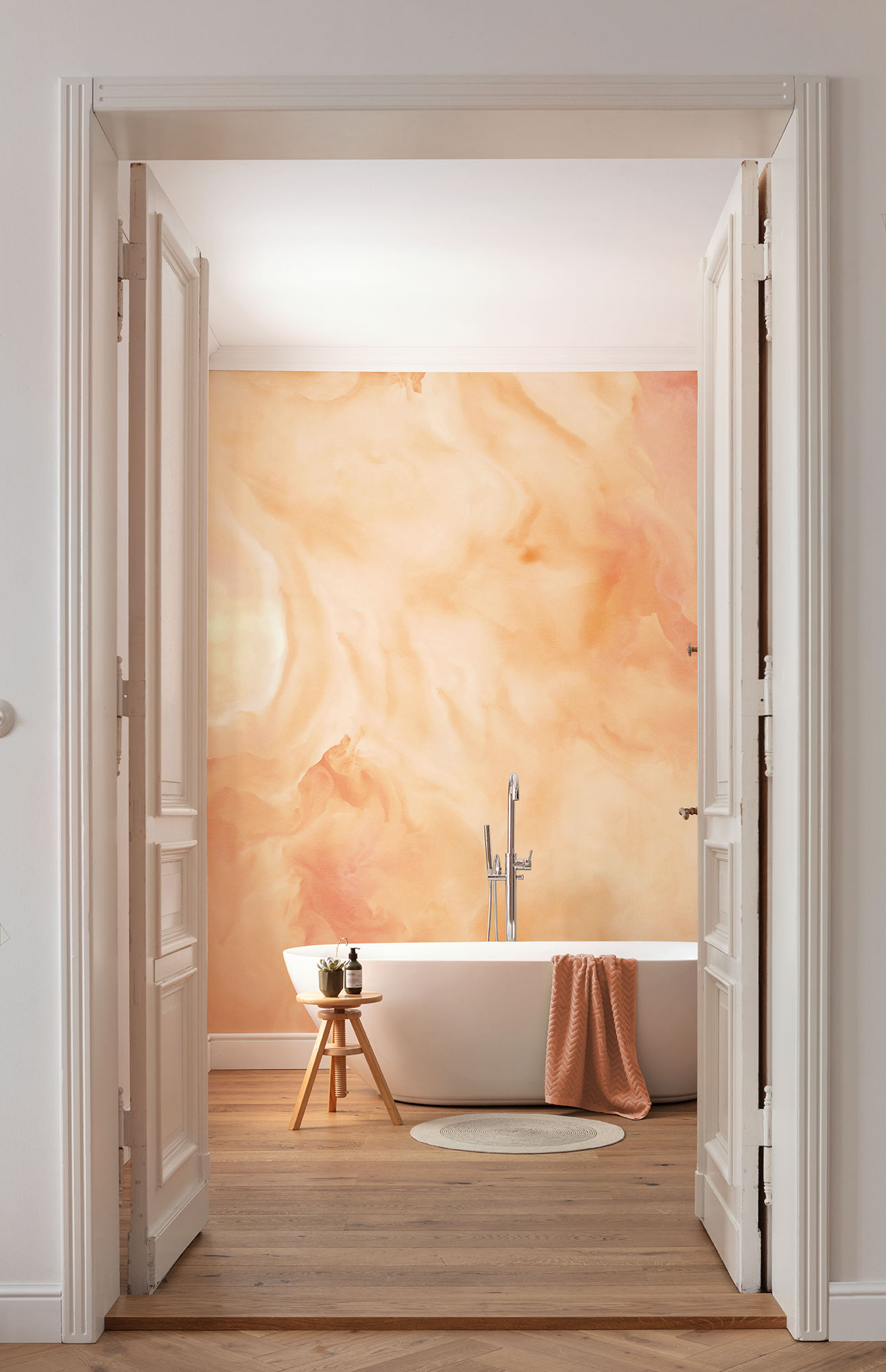 Komar Fototapete "Komar Vlies Fototapete - Candy Peach - Größe 400 x 250 cm" bedruckt glatt
