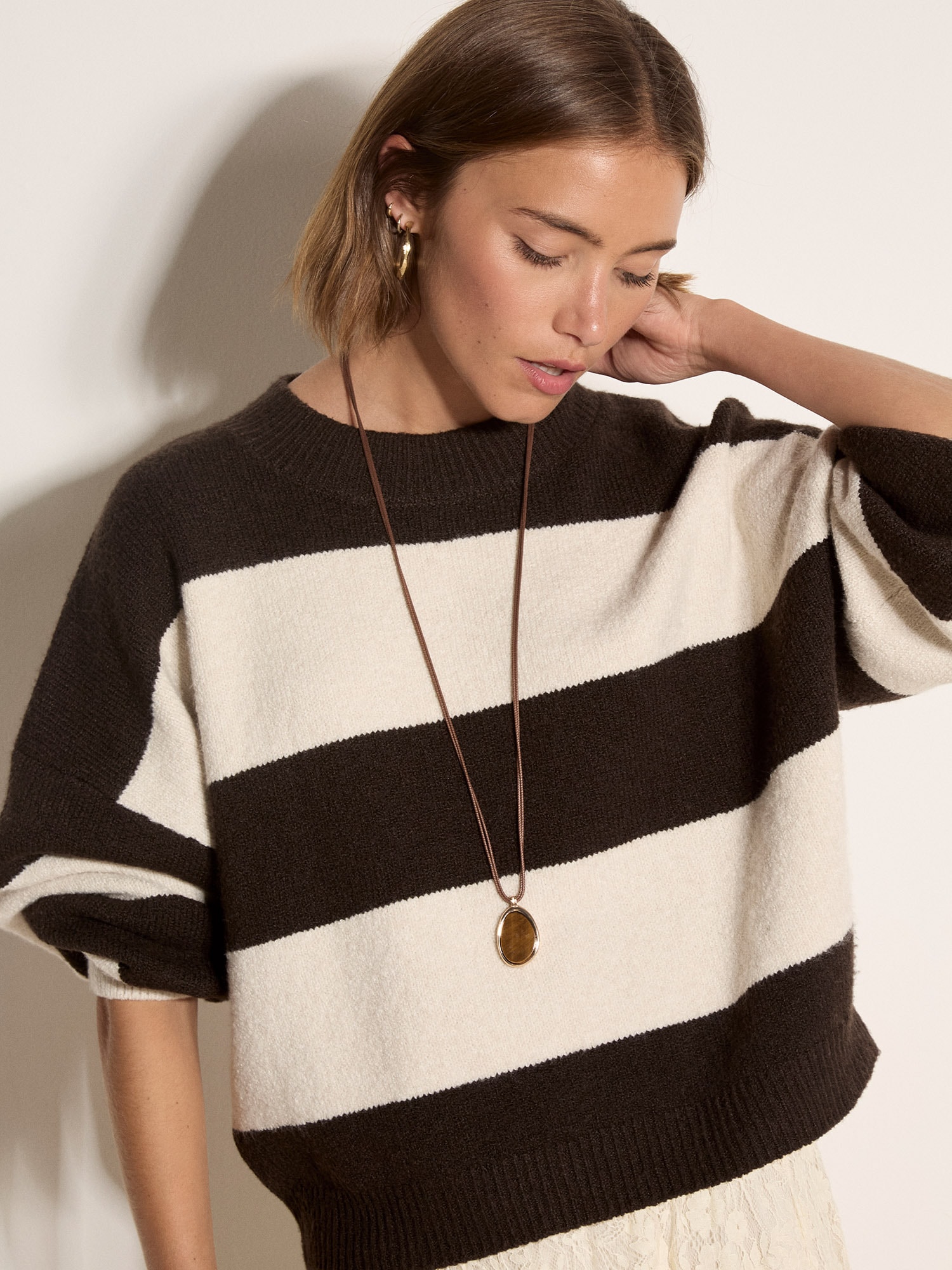 Apricot Strickpullover »Oversize-Pullover« mit Streifen