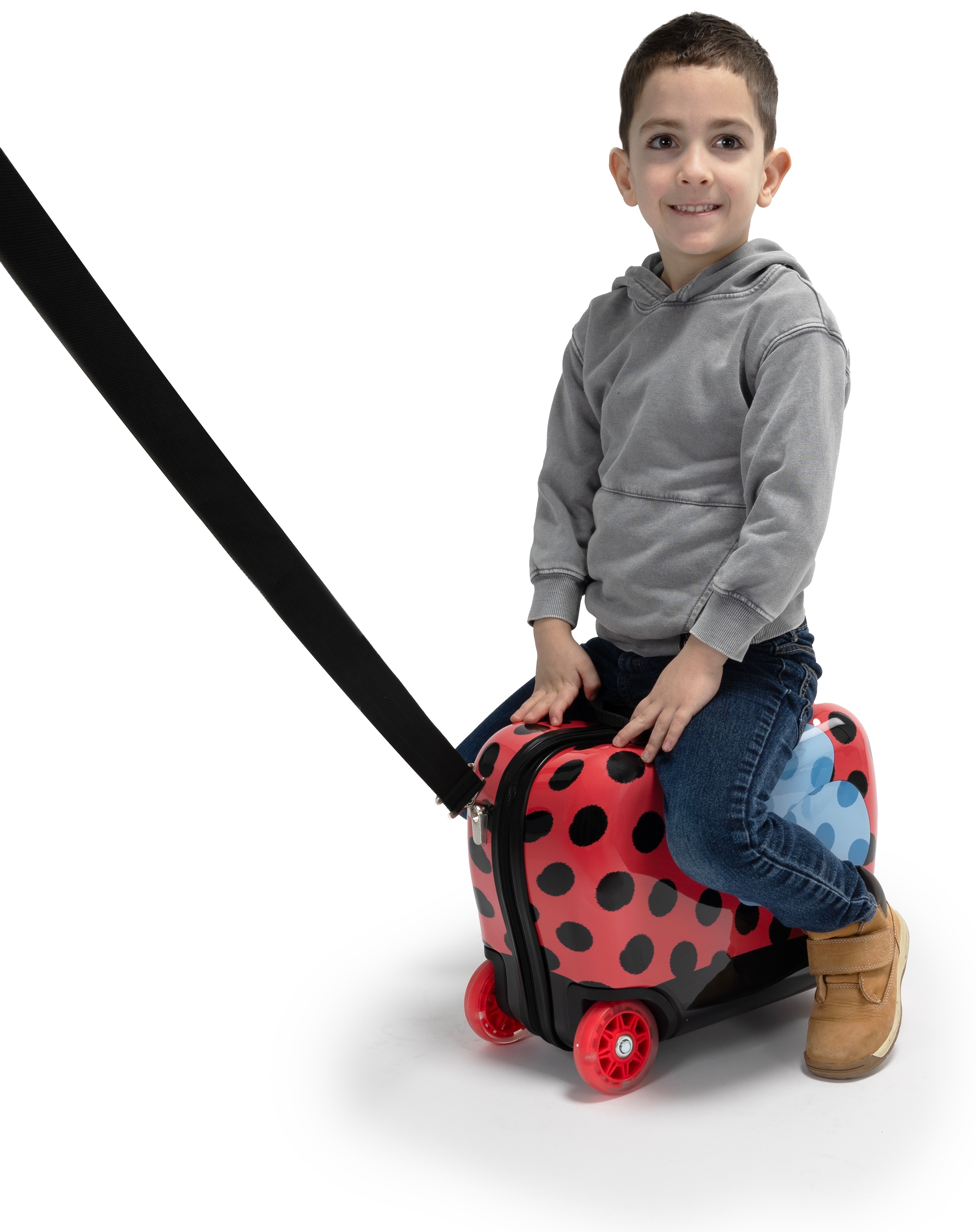 Heys Kinderkoffer »Kinderkoffer Heys Kids Ride-On Luggage«, 4 Rollen, Kindergepäck, Kindertrolley, Marienkäfer, Kabinengepäck