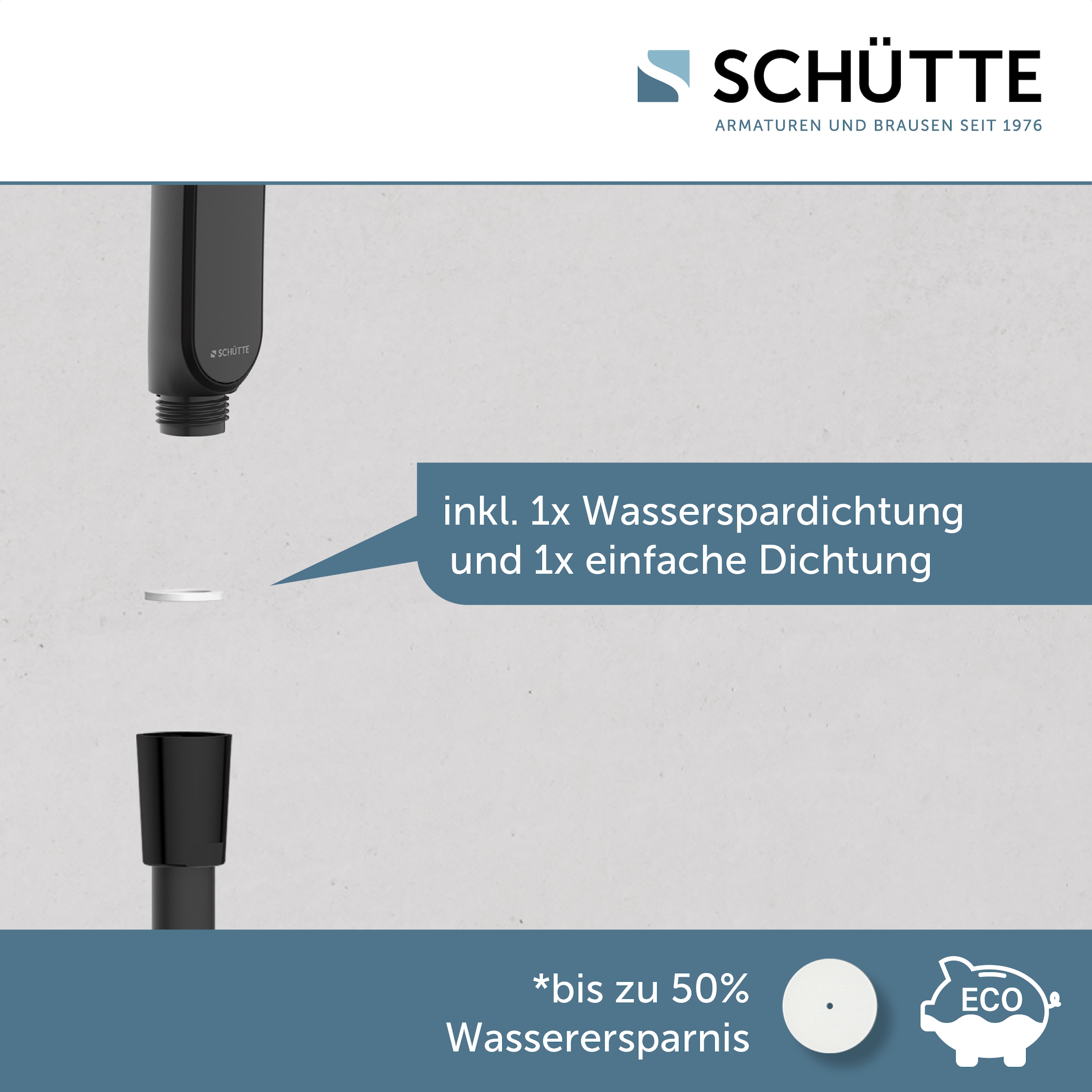 Schütte Stangenbrause-Set »KARIBIK«, (Komplett-Set), höhenverstellbar, mit Antikalk-Beschichtung, wassersparend