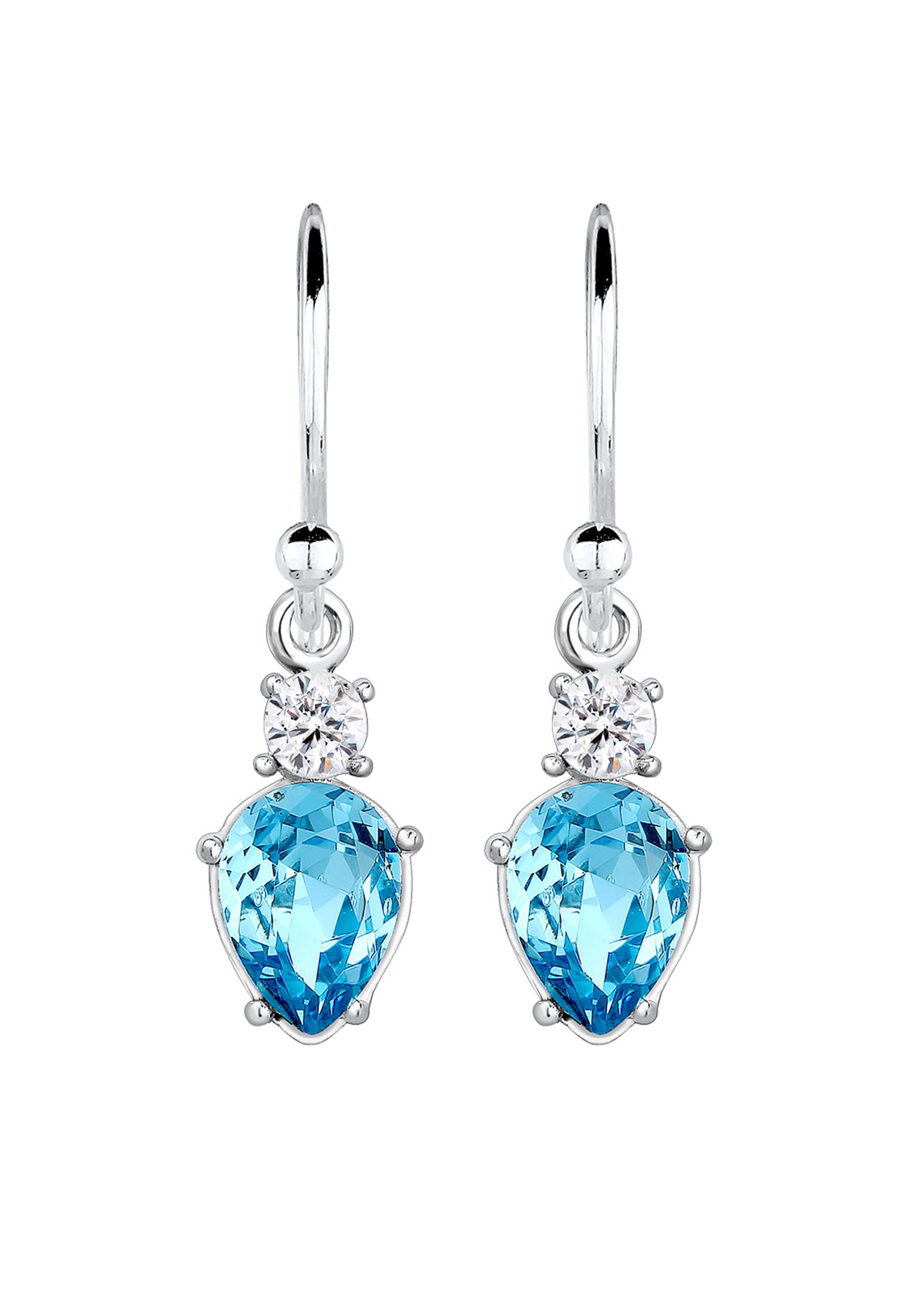 Elli Paar Ohrhänger »Ohrhänger Tropfen Glas Kristalle Hellblau 925 Sterling Silber«