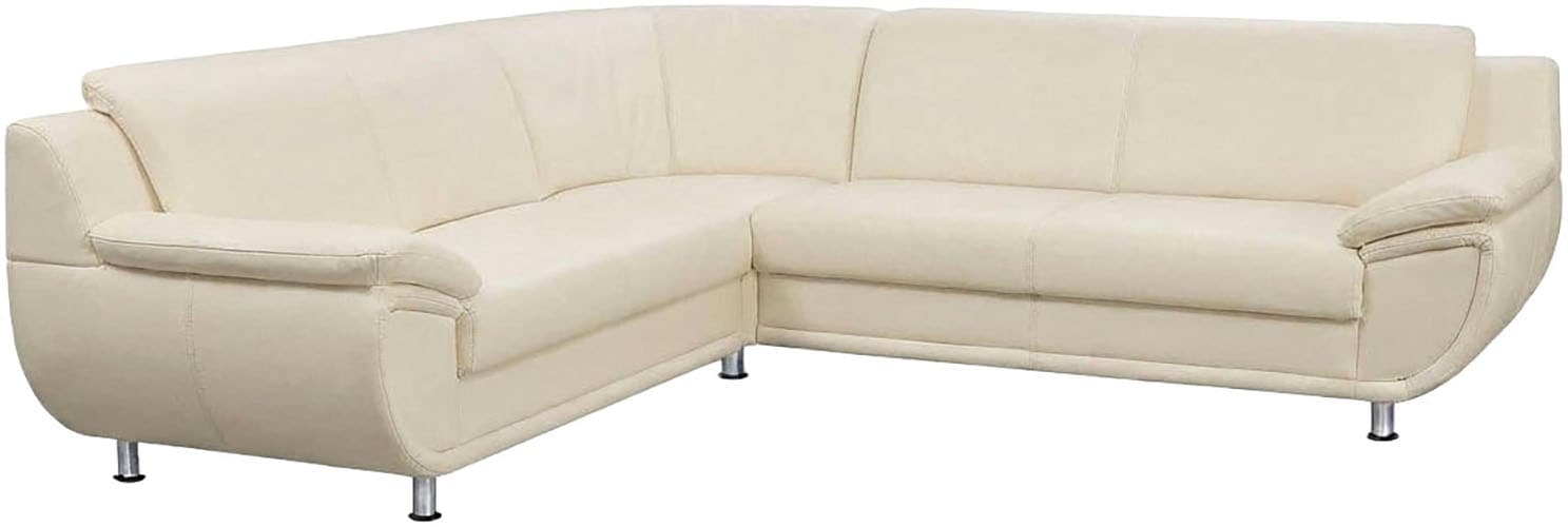 TRENDMANUFAKTUR Ecksofa "Rondo wahlweise mit Schlaffunktion, bequeme Armlehnen" L-Form, wahlw.mit Federkern, Füße chromfarben, Unser Dauertiefpreis