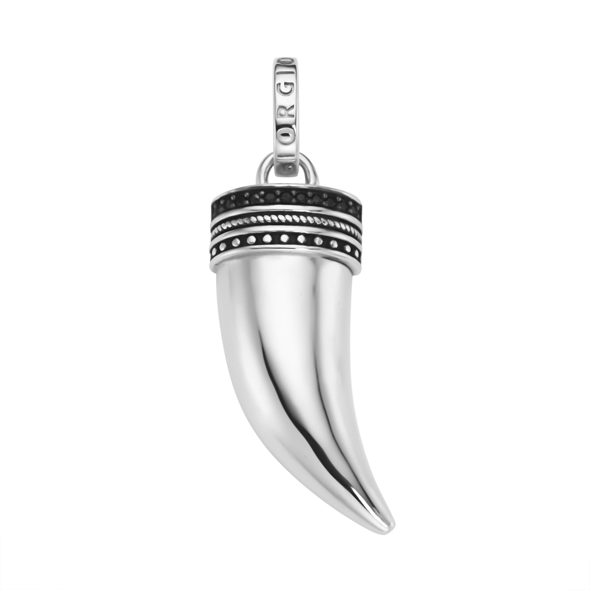 GIORGIO MARTELLO MILANO Kettenanhänger »Zahn mit schwarzen Spinellen, Silber 925«