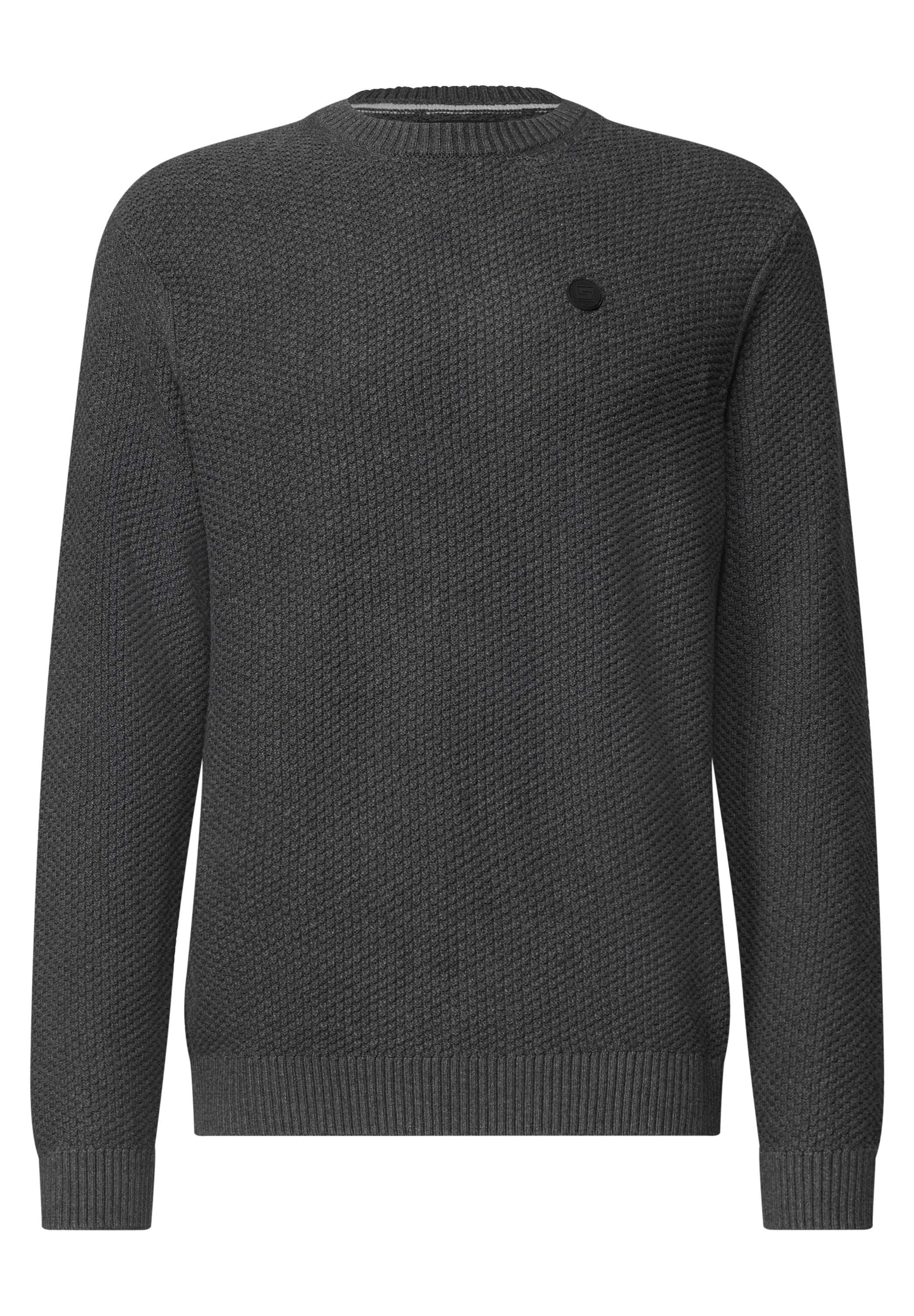 STREET ONE MEN Rundhalspullover aus reiner Baumwolle