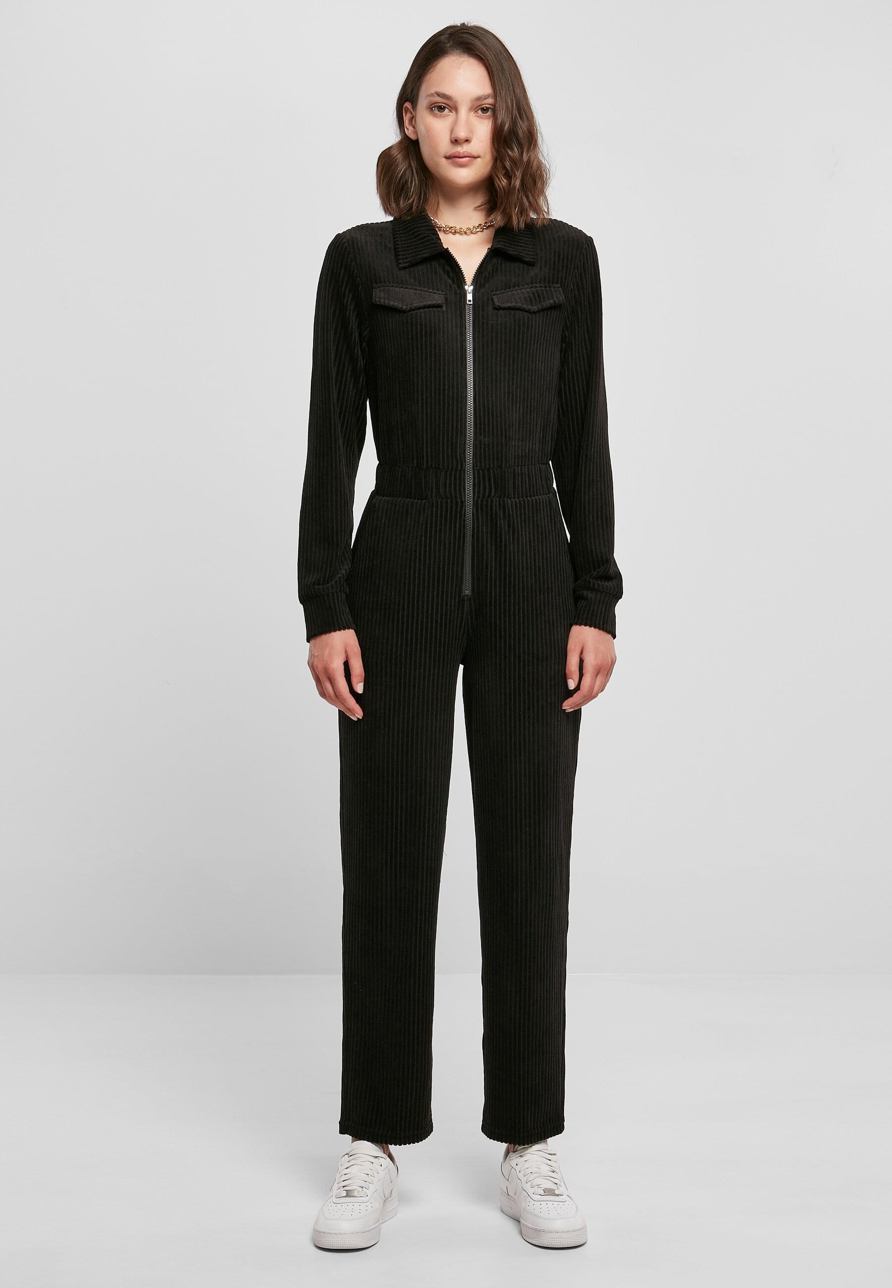 URBAN CLASSICS Jumpsuit »Urban Classics Damen Ladies Velvet Rib Boiler Suit«, (1 tlg.)