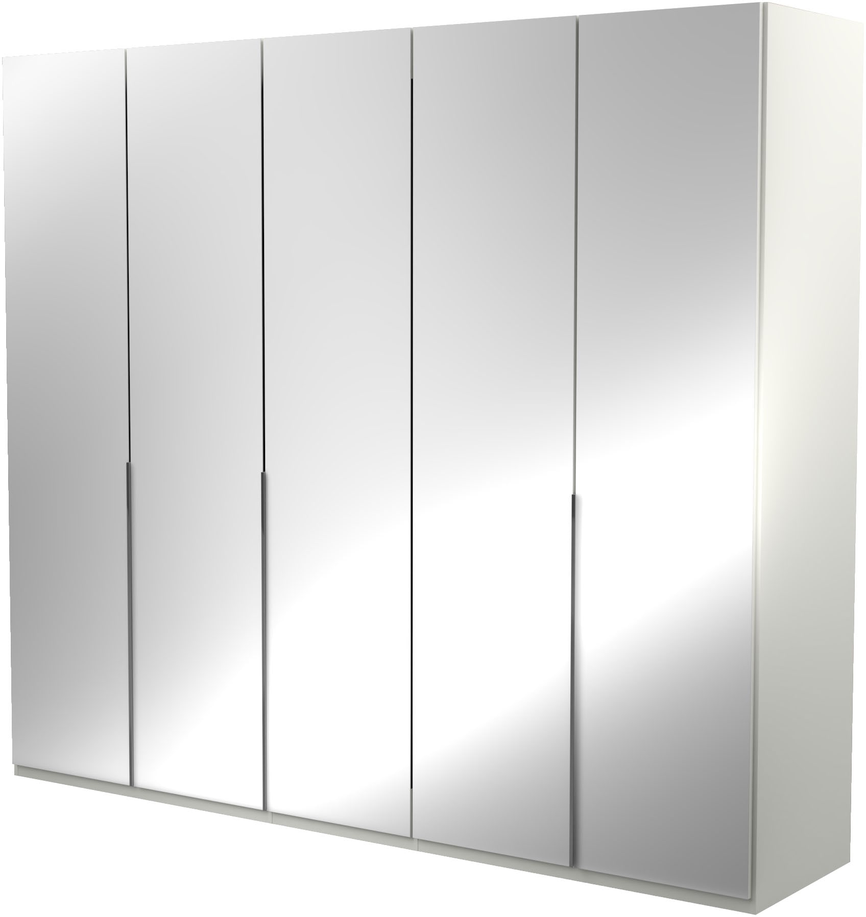Musterring Kleiderschrank "San Diego, Kleiderschrank, Schrank, Garderobe, mit Glastüren" 1 Stk. tlg. 5-türig (gedämpft), 6 Böden, 3 Kleiderstangen, Chromgriffe