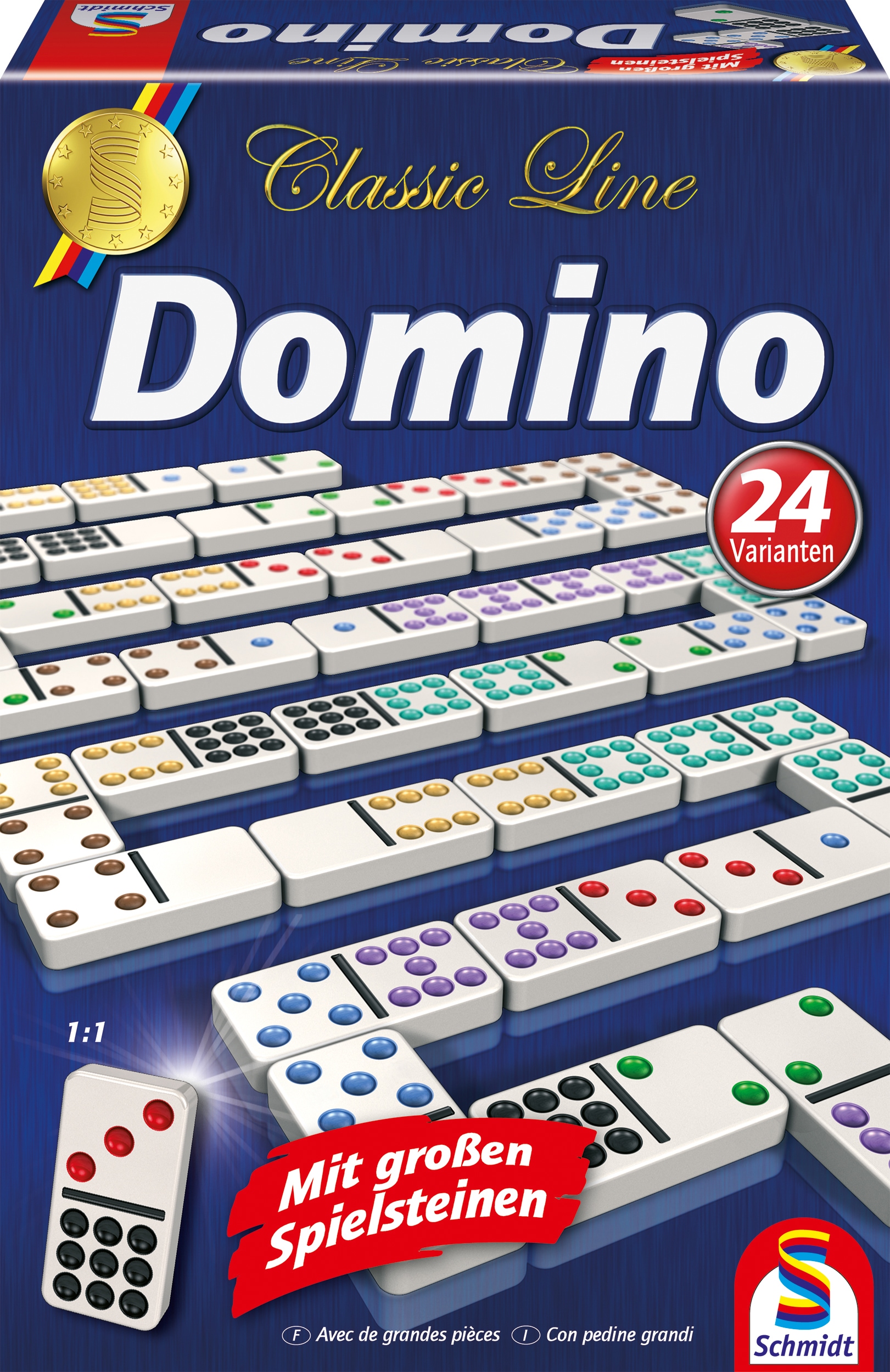 Spiel »Classic Line, Domino«, mit extra großen Spielsteinen