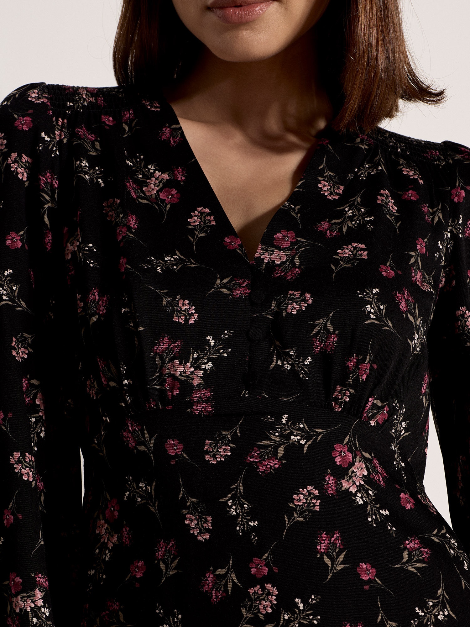 Apricot Midikleid »Wadenlanges Kleid« mit Blumenprint