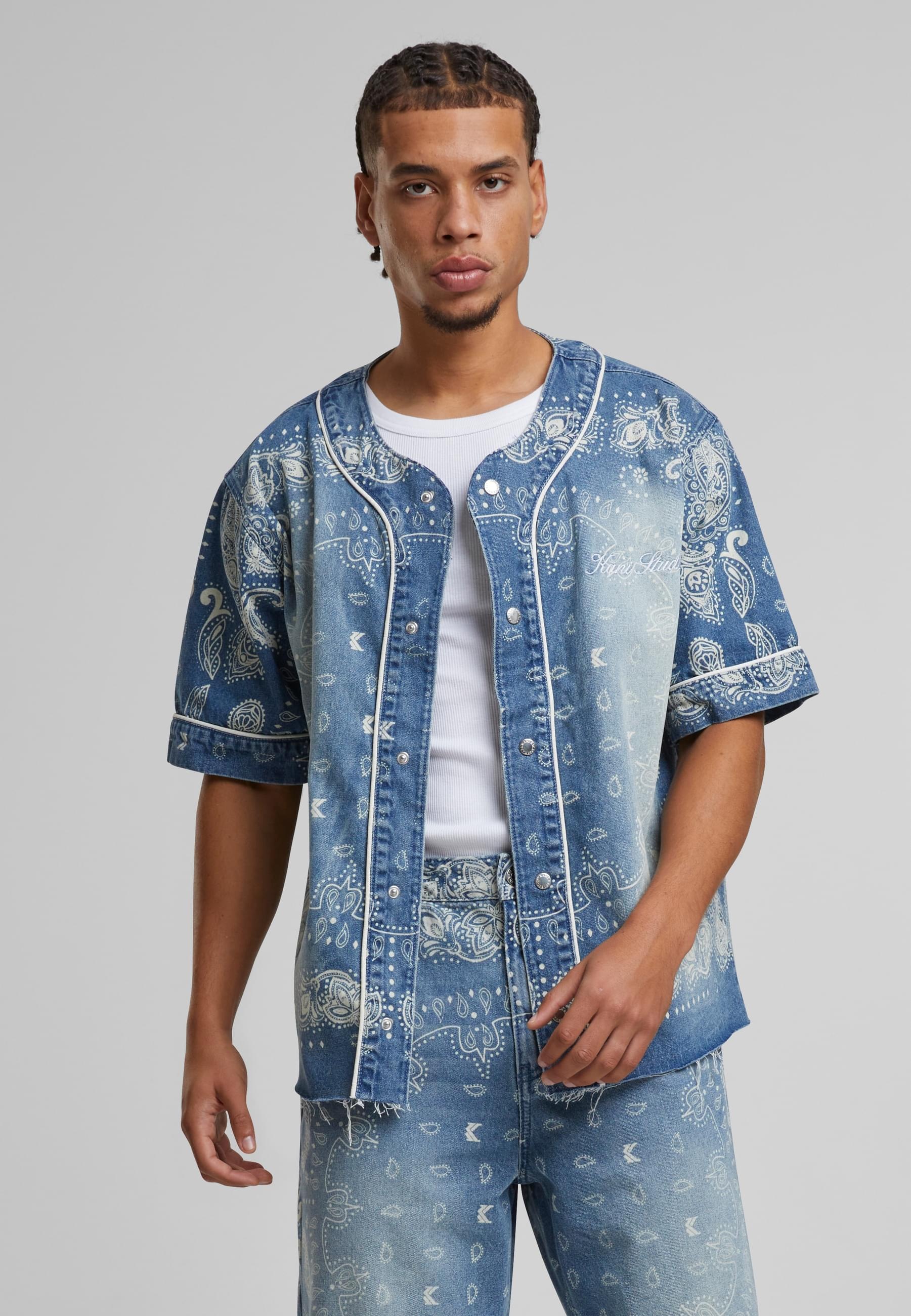 Karl Kani Langarmhemd »Karl Kani Kani Paisley Denim Baseball Shirt«, (1 tlg.)