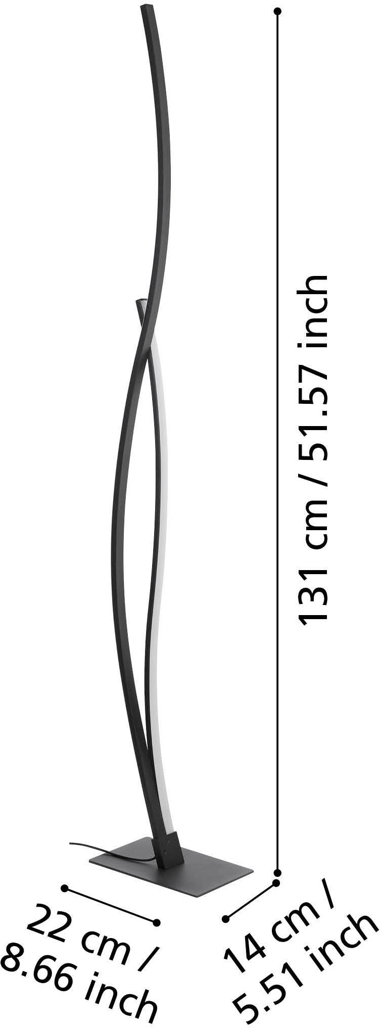 EGLO Stehlampe »GRISOLIA Stehlampe - Stahl - LED - 20W - IP20« LED-Modul 1 Stk. Neutralweiß Standleuchte, Leselampe, Wohzimmer, Schlafzimmer, H129 cm