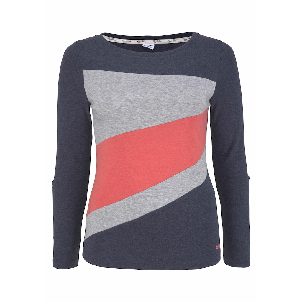 KangaROOS Longsleeve, mit Color Blocking Details vorne