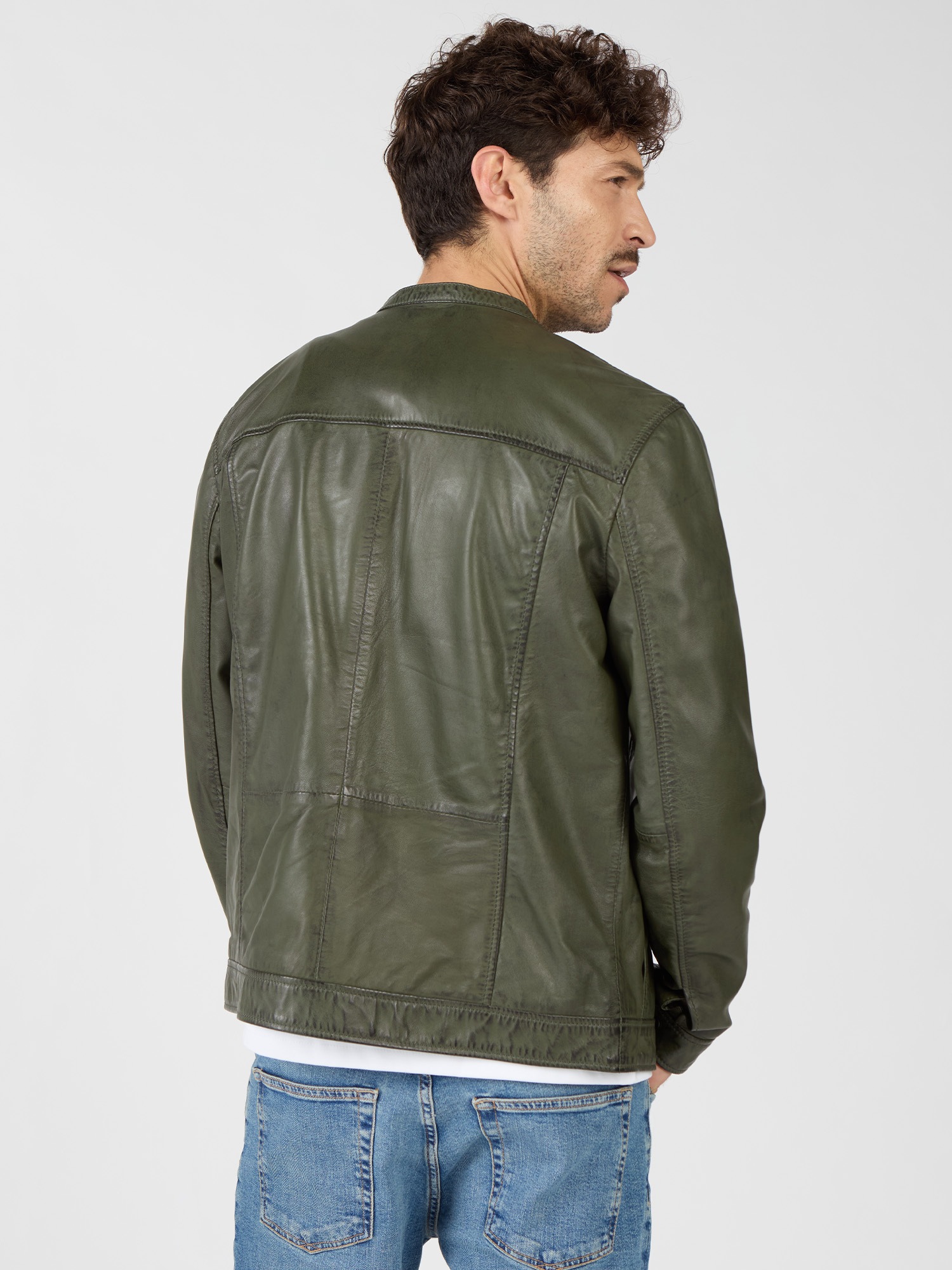 JCC 31024402 Leather Jacket Olive Size 50 3