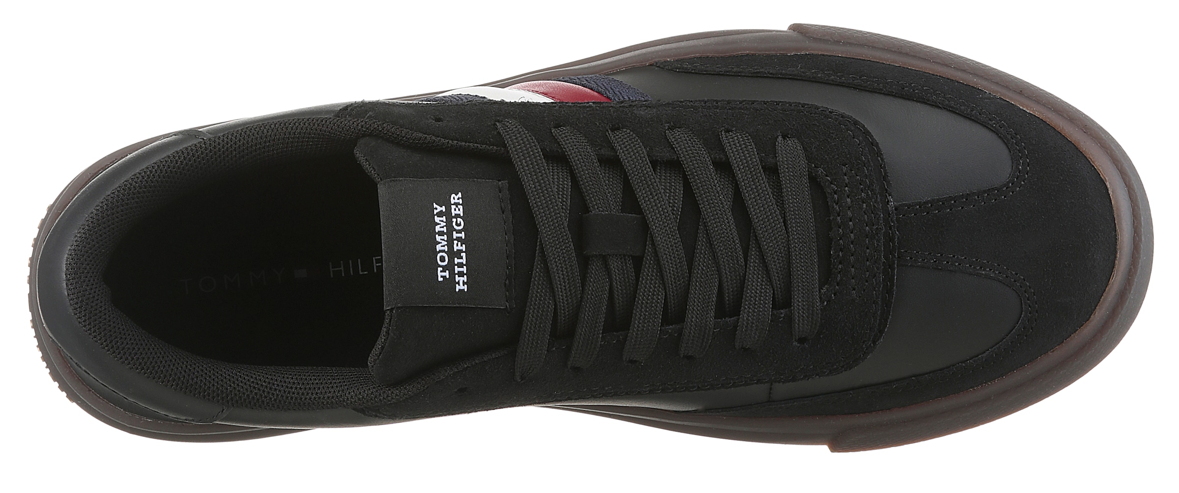 Tommy Hilfiger Sneaker »TH CUPSET TERRACE«, Freizeitschuh, Halbschuh, Schnürschuh mit seitlichen Streifen