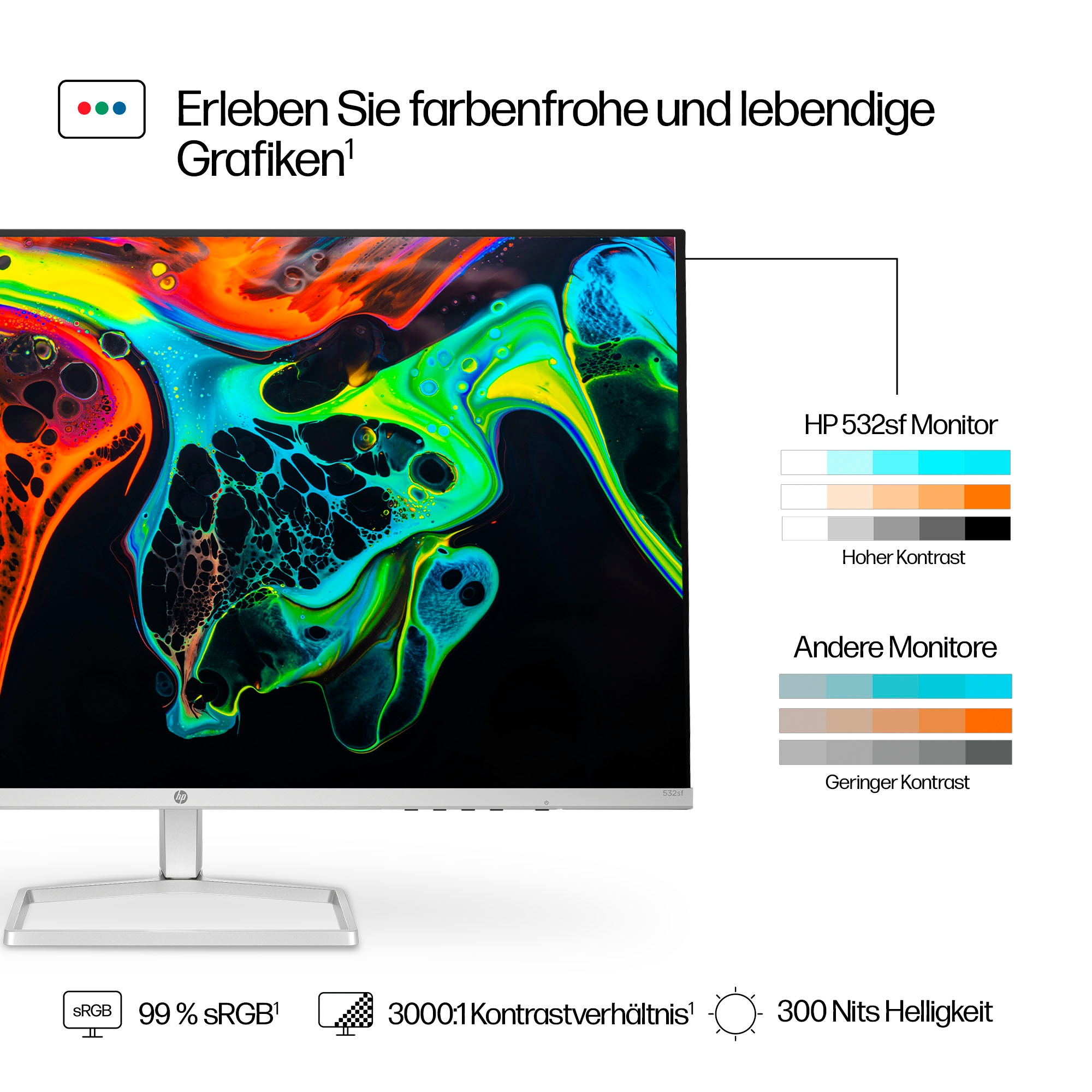 HP LED-Monitor »532sf (HSD-0176-K)«, 80 cm/32 Zoll, 1920 x 1080 px, Full HD, 7 ms Reaktionszeit, 100 Hz