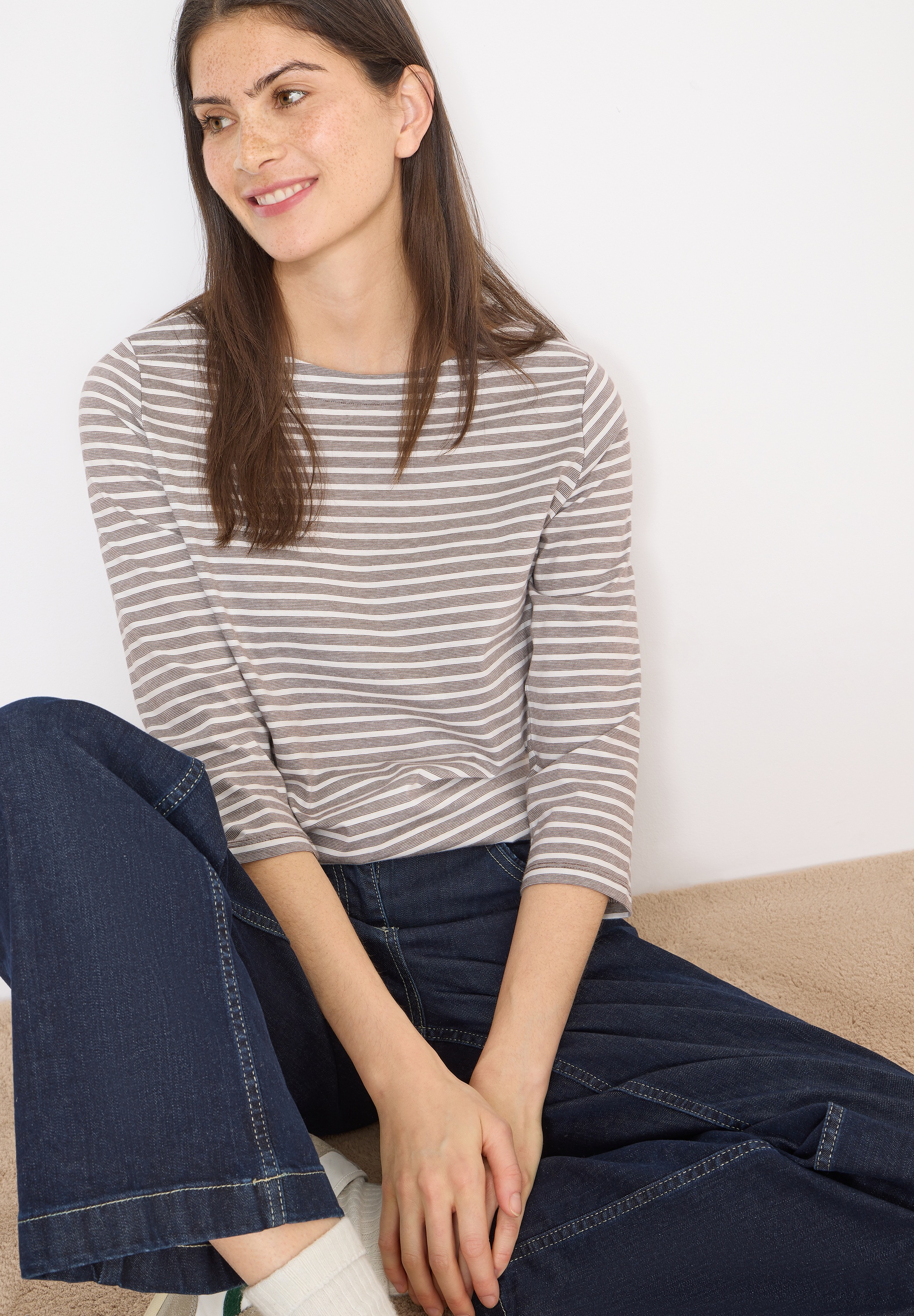 Cecil 3/4-Arm-Shirt mit U-Boot-Ausschnitt günstig online kaufen