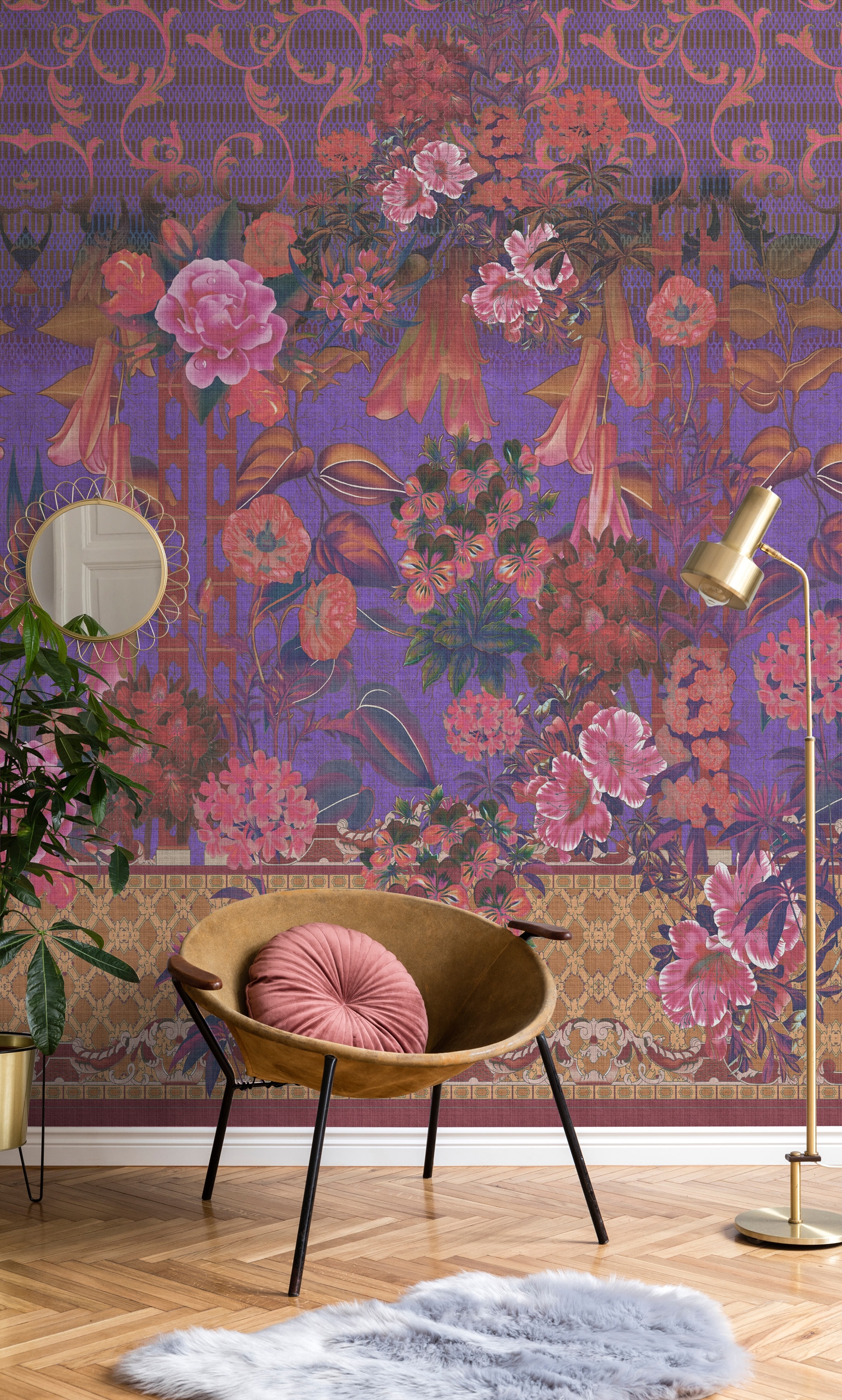 living walls Vliestapete "Florale Tapete Blumenmuster Ornamente" matt glatt