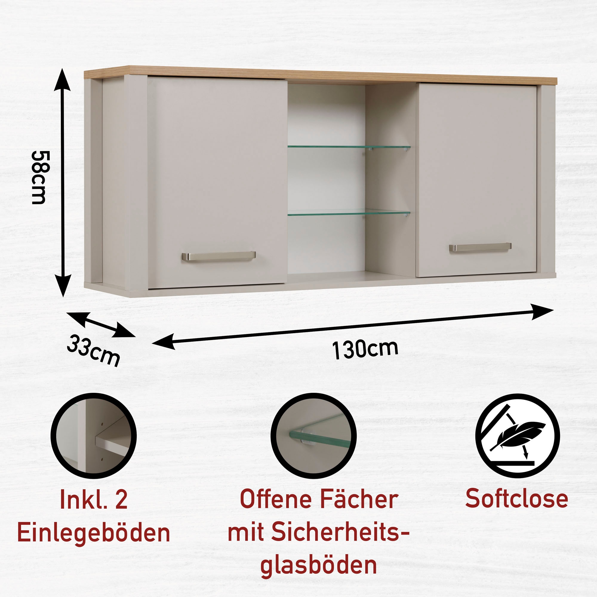Inter Link Küchenzeile »Pienza, Einbauküche, Küchenblock, Küchenmodul, Kompaktküche« Ohne E-Geräte für Spülmaschine Backofen Kühlschrank B: 200 cm