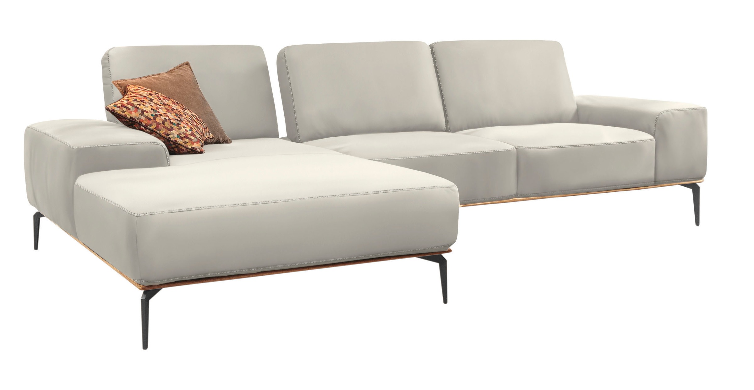 W.SCHILLIG Ecksofa »run, Designsofa mit tollem Sitzkomfort, bequem, L-Form«, mit Holzsockel, Füße in Schwarz pulverbeschichtet, Breite 319 cm