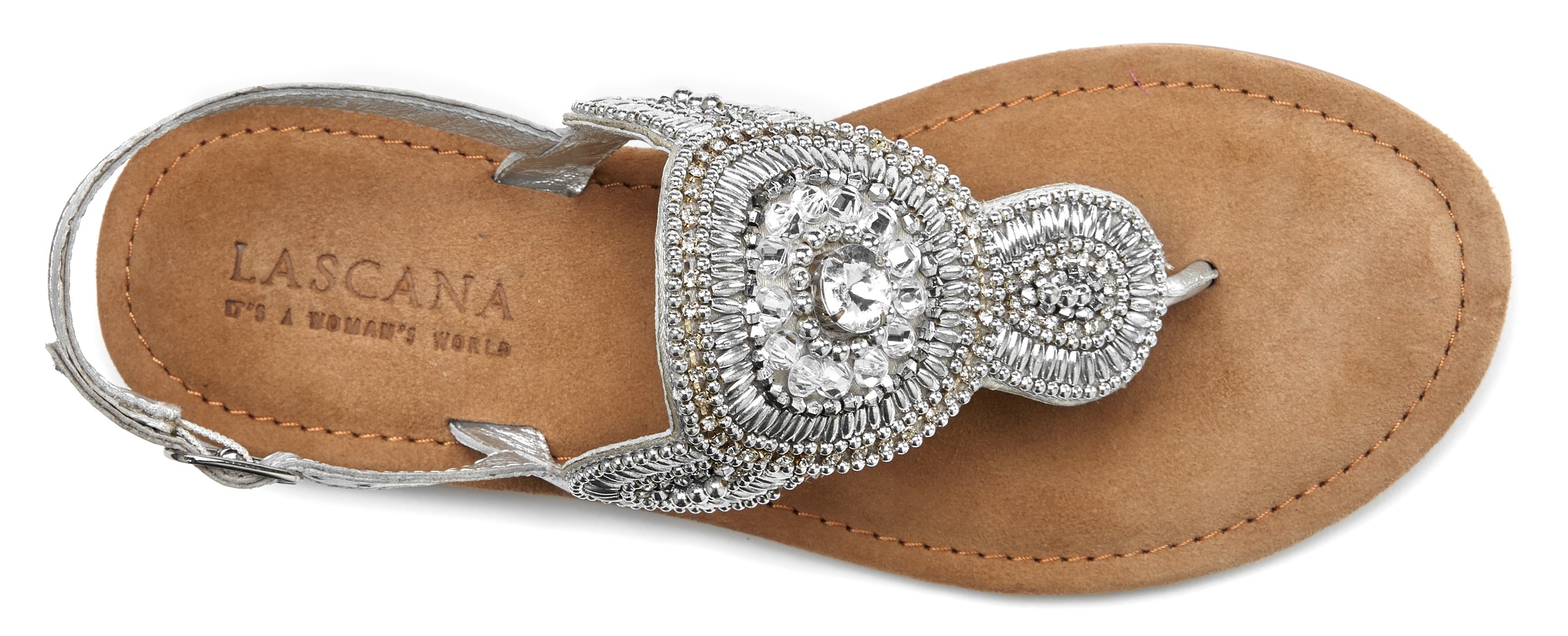 LASCANA Thong Sandals Silver Size 39 2