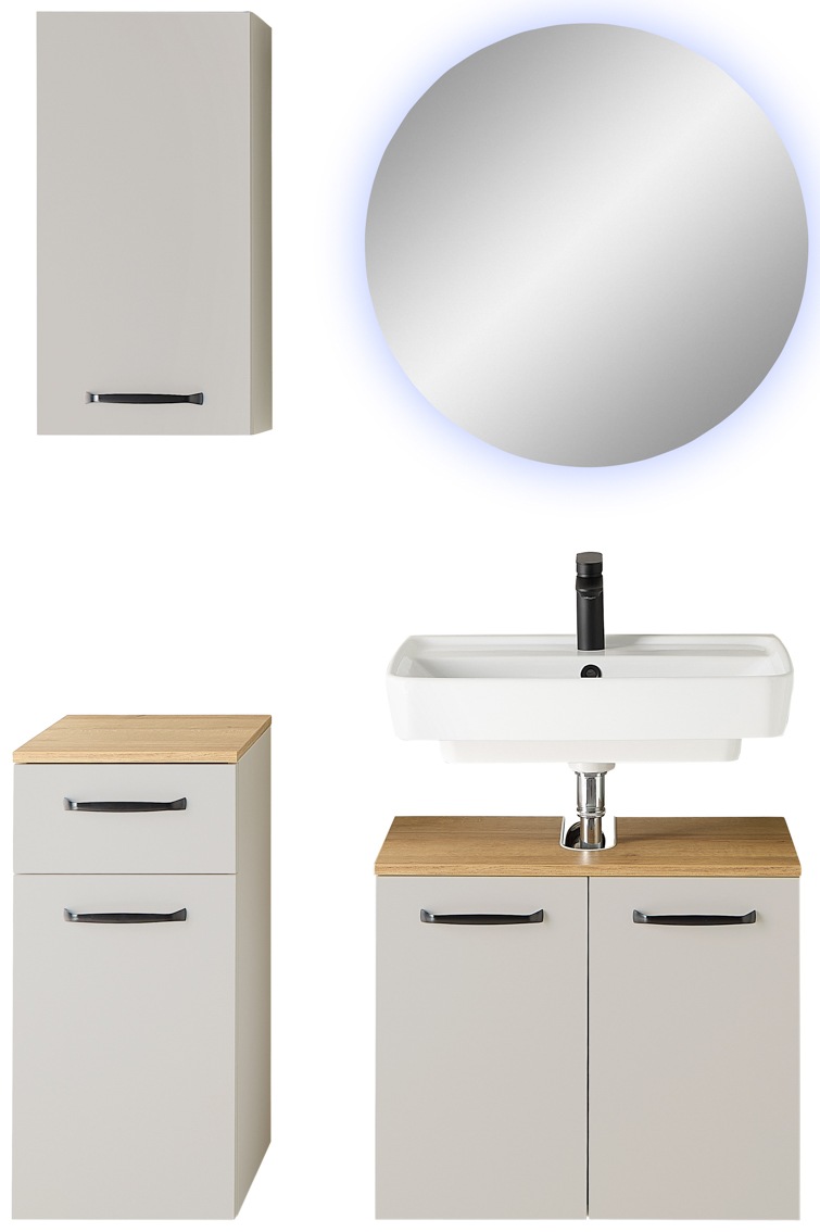 Saphir Badmöbel-Set "Quickset 500, Waschbeckenunterschrank mit Spiegel" 4 S günstig online kaufen