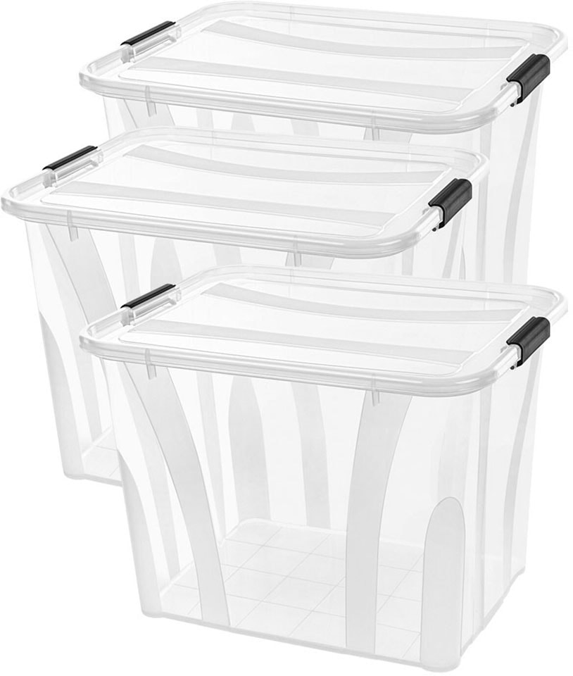 Siena Home Aufbewahrungsbox "Anzio", (Set, 3 St.), Kunststoff, 100% recyclebar