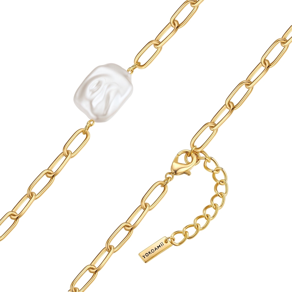 Yokoamii Gliederkette »Y801« mit Perle (synth.)
