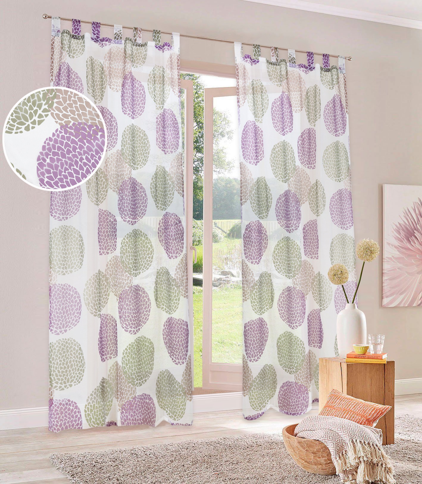 OTTO home Gardine "Belem" Schlaufen 1 Stk. tlg. 1 oder 2 Schals, Vorhang, F günstig online kaufen