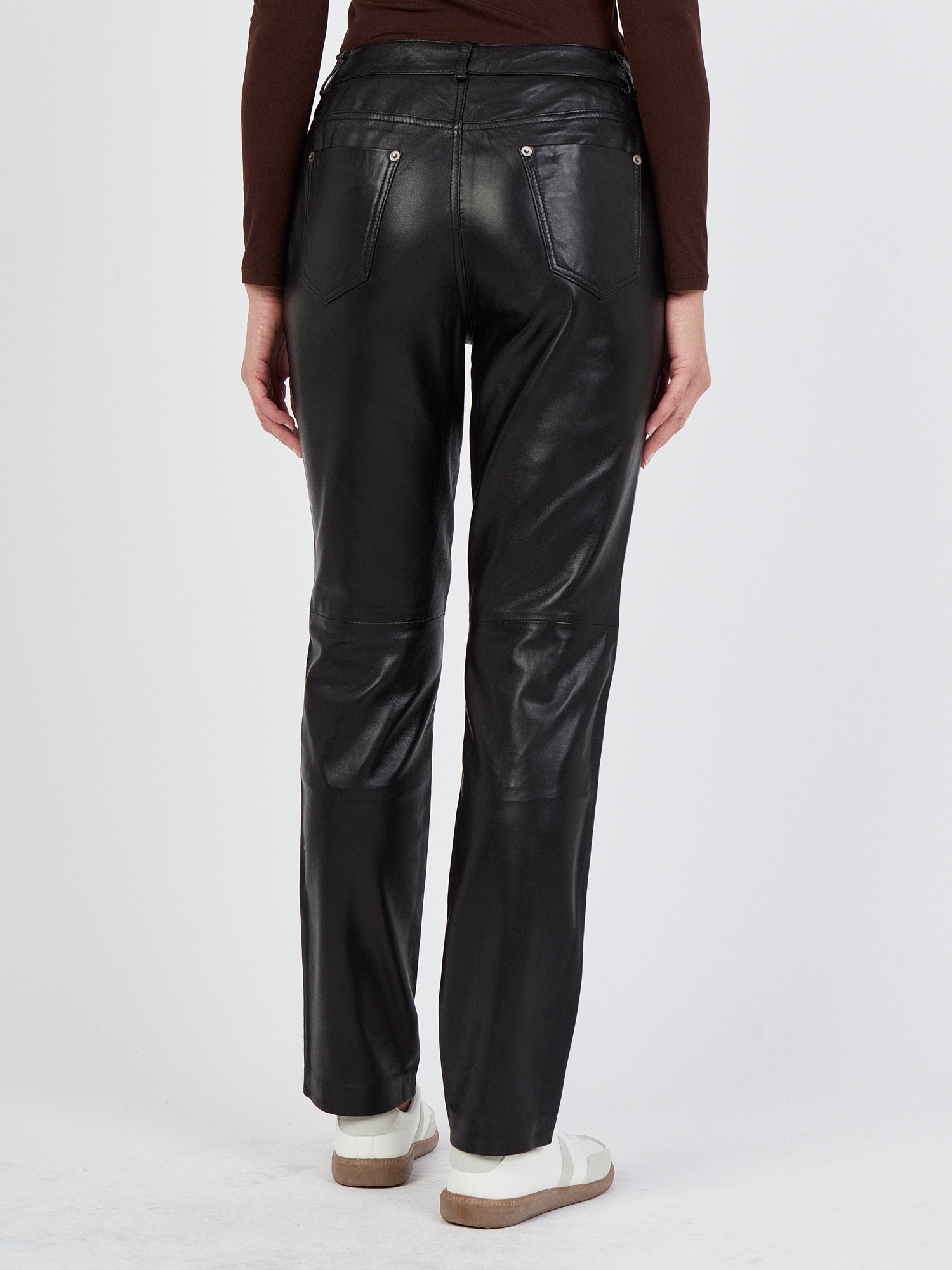 JCC 31019444 Women's Leather Trousers Black 46 2