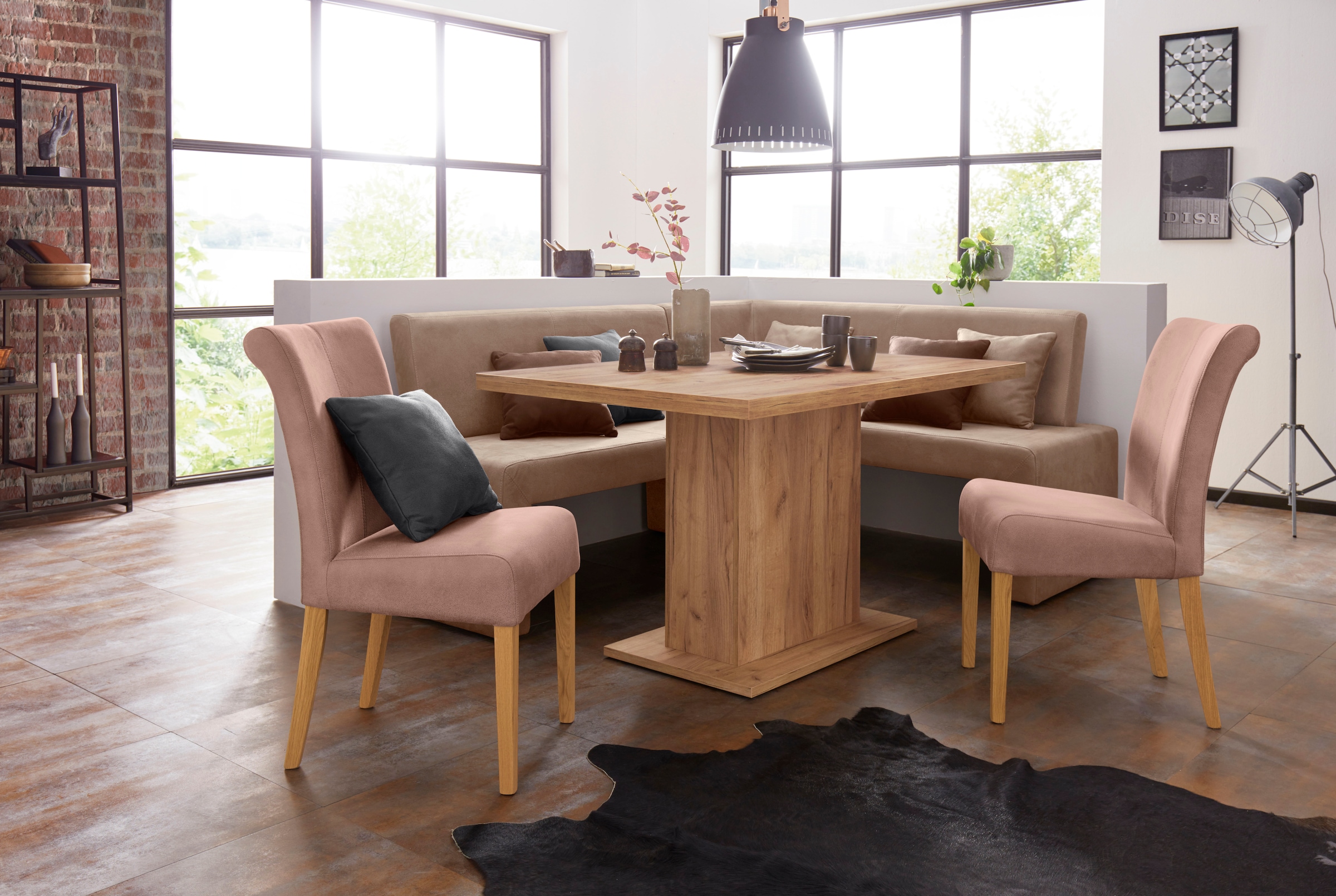 Home affaire 4-Fußstuhl "Barcelona" (Set) 2 Stk.Stuhlbeine aus Massivholz, günstig online kaufen