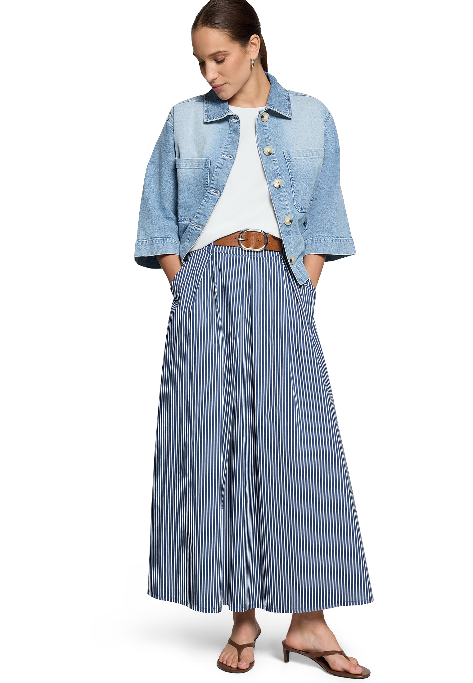 Zero Maxirock »Damen mit Gürtel« Gürtel