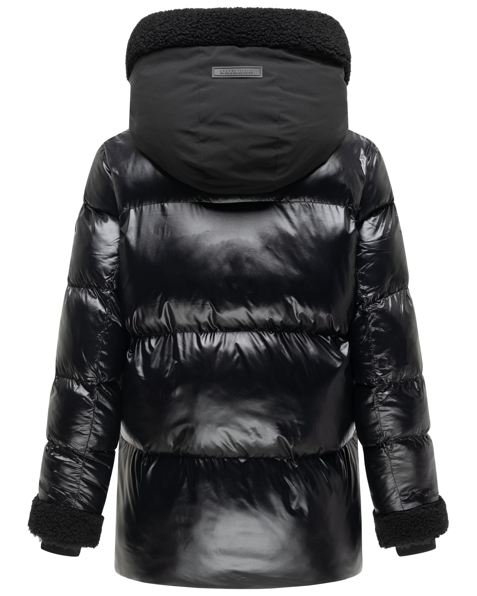 Navahoo Winterjacke »Herzschmelz 14« mit Kapuze Warme Damen Jacke mit Teddy-Kunstfell Details