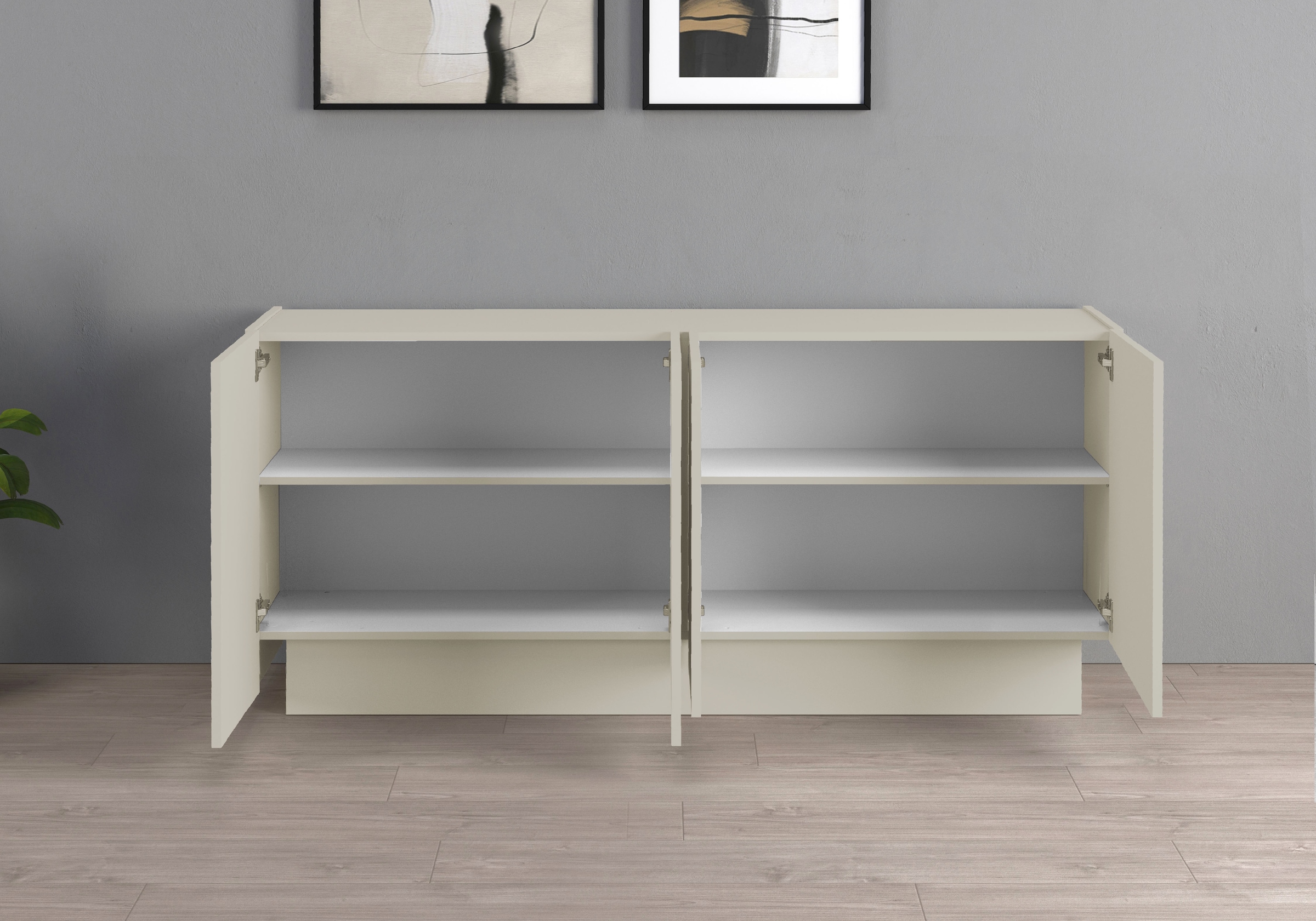 INOSIGN Sideboard »VELA, Sideboard, Breite 160 cm, Design mit schrägen Türen«, (1 St.), Made in Italy, Maße-B/T/H: 160x35x75,Sideboard, Anrichte, Kommode