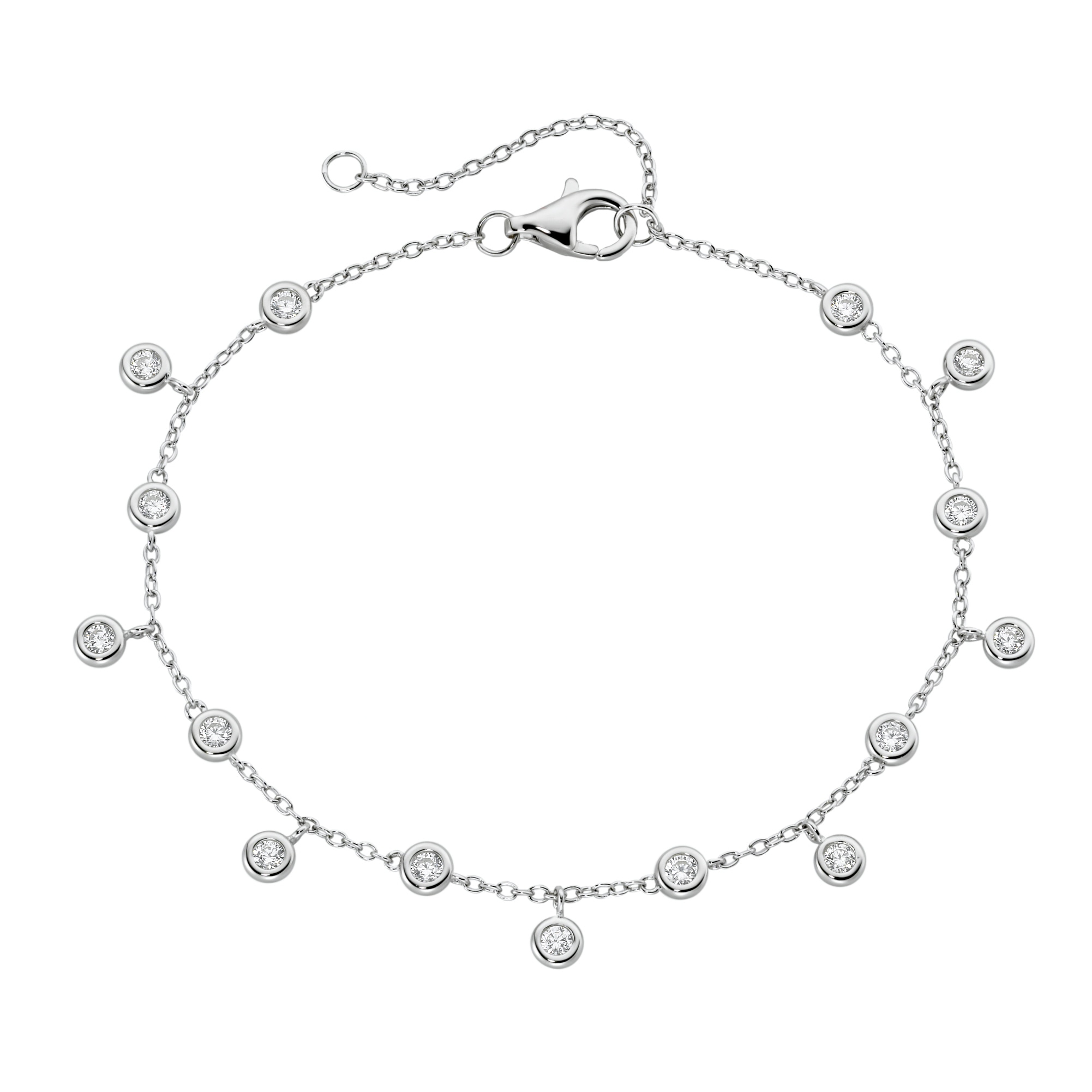 SMART JEWEL Damen Armband "mit Zirkonia, Silber 925", 19cm, Silber 925 (Sterlingsilber), silber, Silber 925 (Sterlingsilber), Armbänder