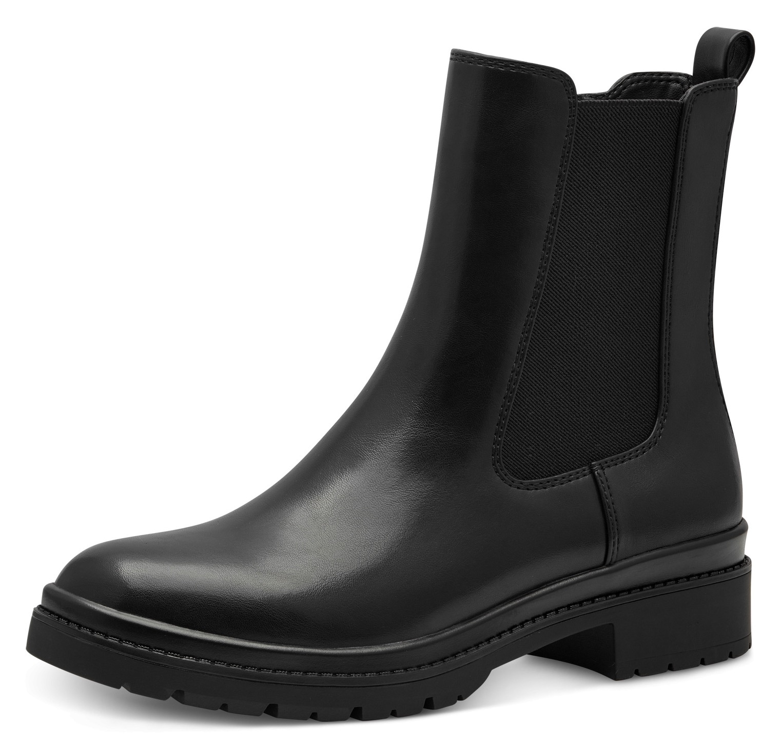 Tamaris Chelseaboots, Blockabsatz, Businessschuh, Stiefelette mit bequemem Stretcheinsatz