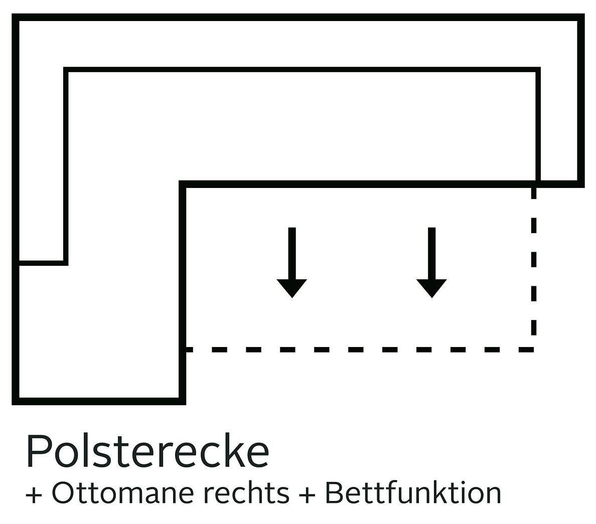 COTTA Ecksofa »Enterprise L-Form«, mit Arm- & Kopfteilverstellung, wahlweise mit Bettfunktion