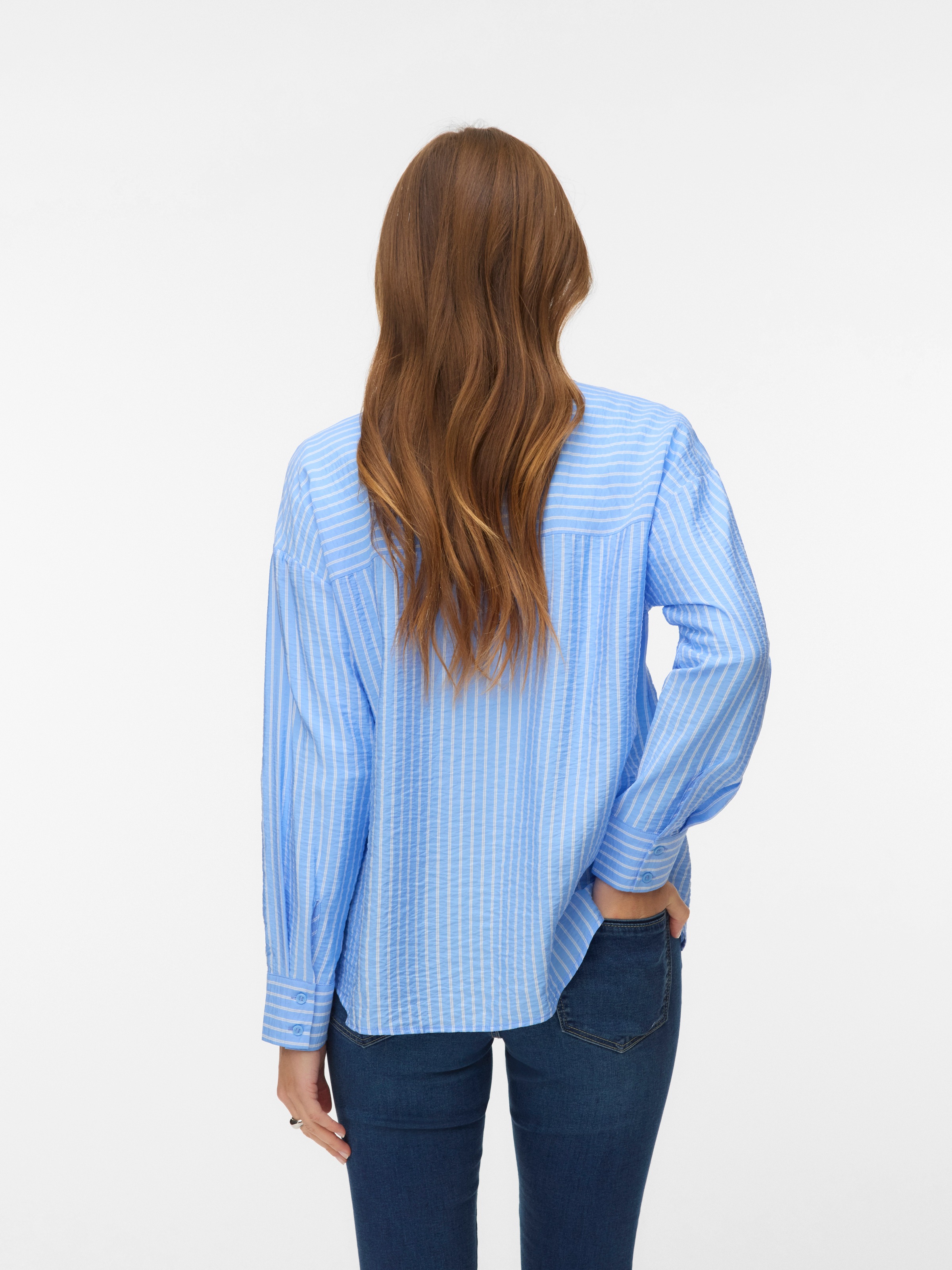 Vero Moda Hemdbluse "VMKAJA LS SHIRT WVN" mit Streifen günstig online kaufen