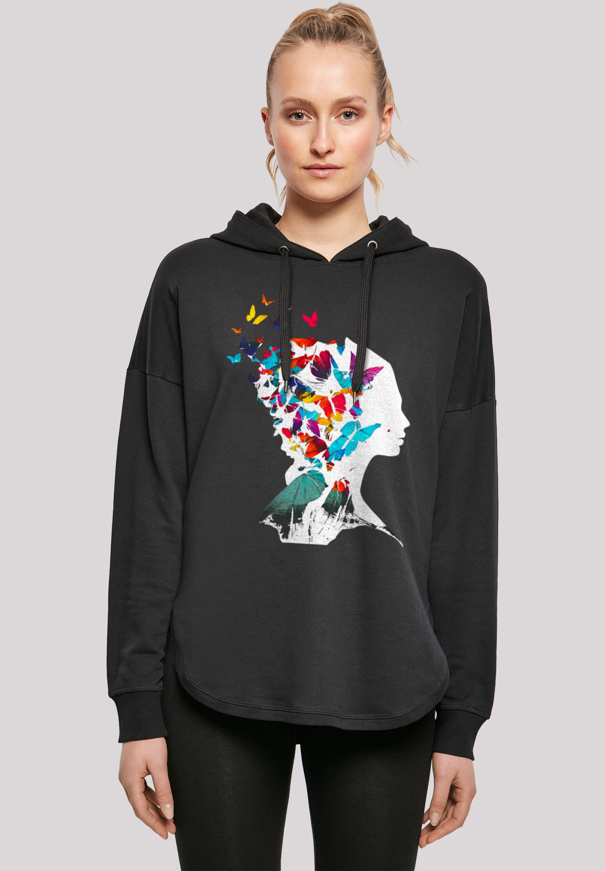 F4NT4STIC Kapuzenpullover "Schmetterling Silhouette OVERSIZE HOODIE", Print